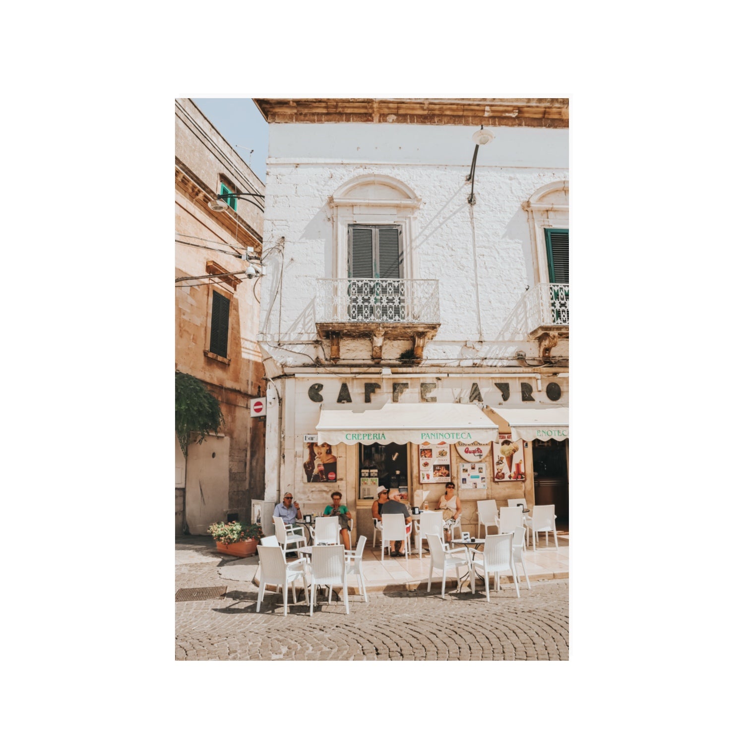 Cafe Ostuni Puglia Café Ostuni Italian wall art 100 x 70 cm unframed fine art print