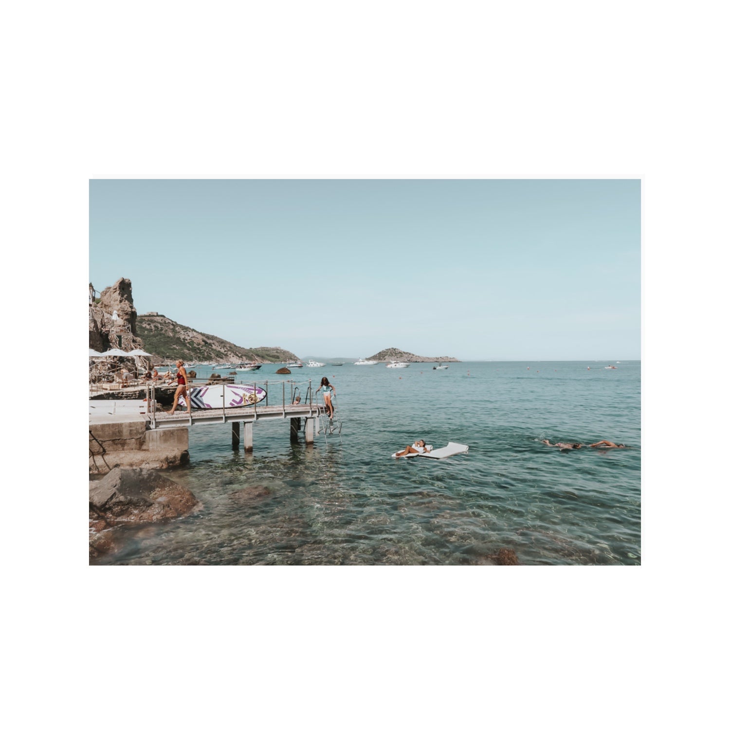 Retro Glamour Tuscany coastal Italian wall art 100 x 70 cm unframed fine art print