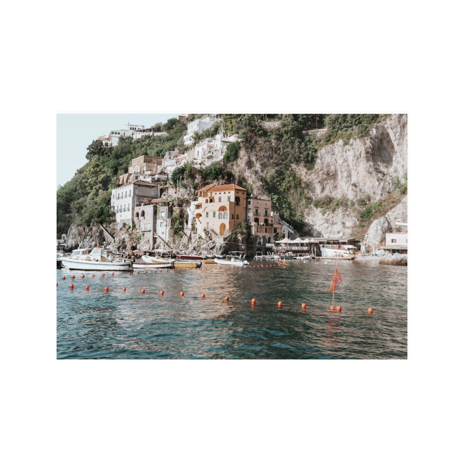 Amalfi Villas fine art print, Amalfi, Italy, coastal scenes artwork, 100 x 70 cm, Unframed, Fine Art Print