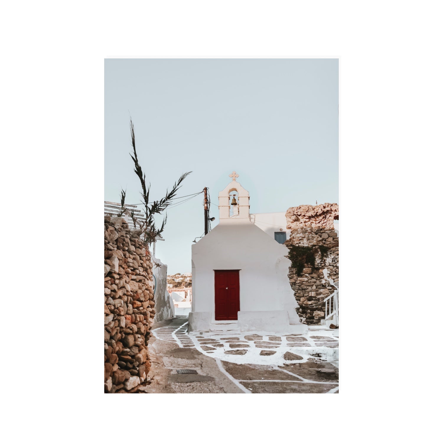 Little Chapel Mykonos Greek island wall art 100 x 70 cm unframed fine art print