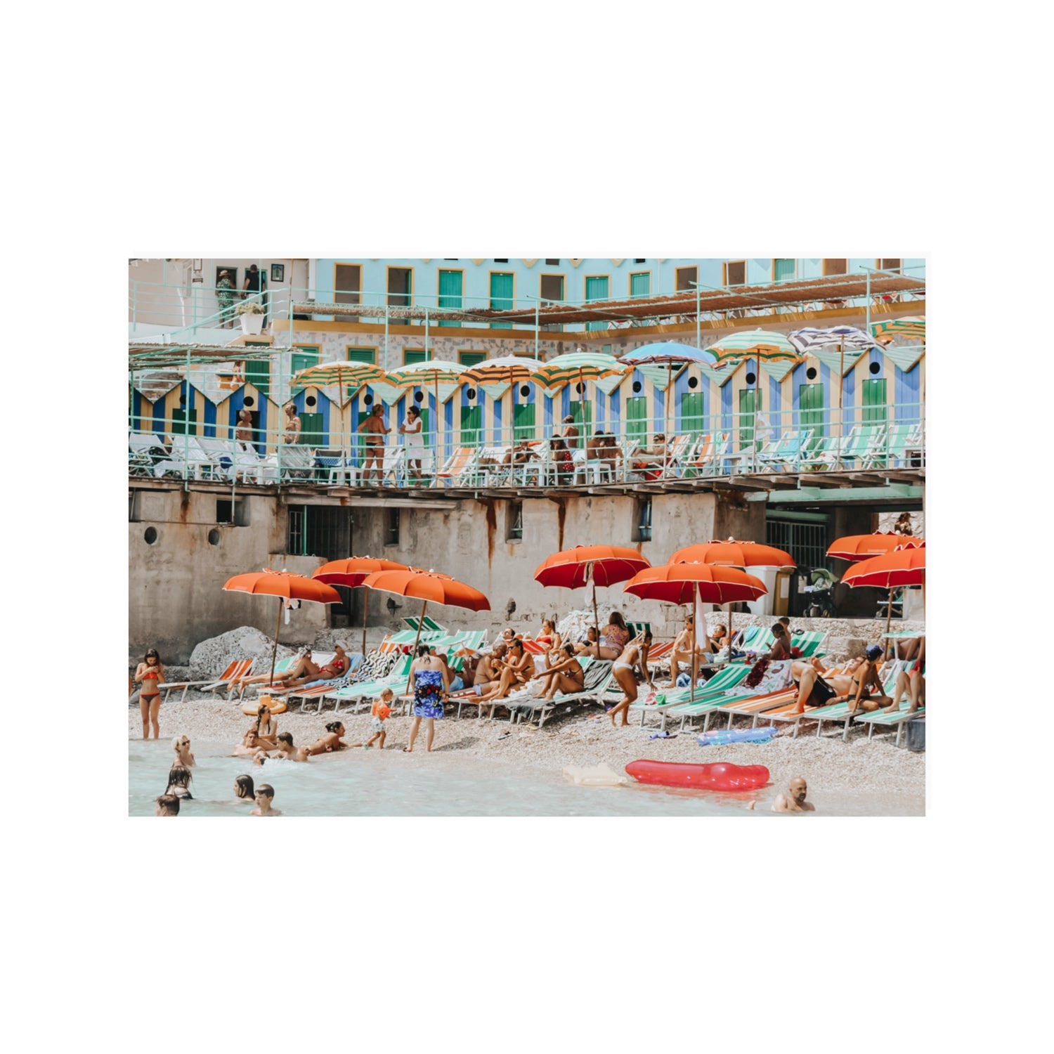 Umbrella Fiesta fine art print, Capri, Italy, 100 x 70 cm, Unframed, Fine Art Print