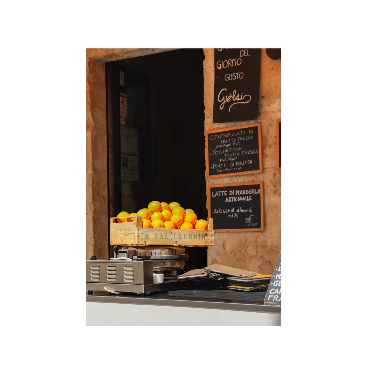 Luminous Citrus Puglia Ostuni Italian wall art 100 x 70 cm unframed fine art print