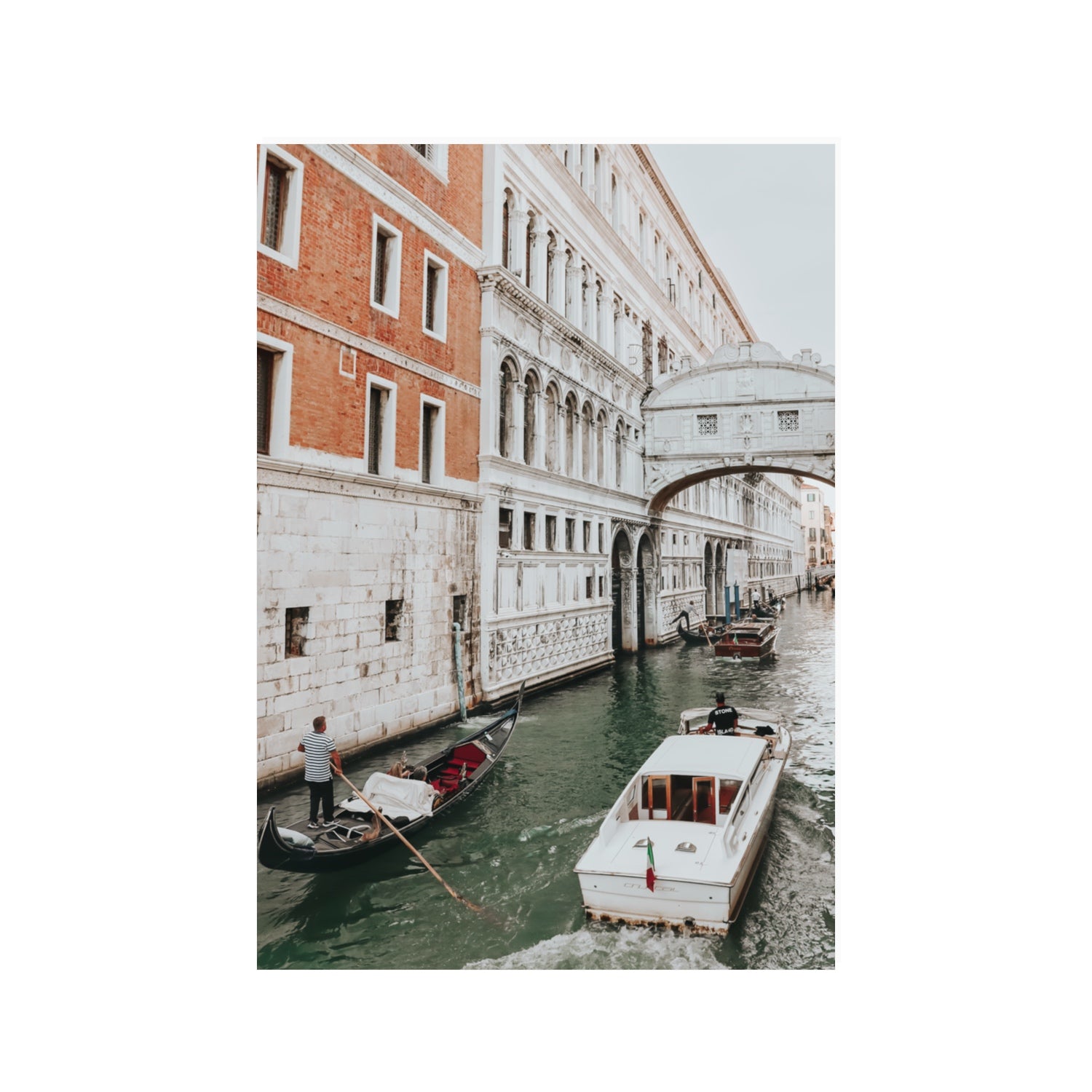 Under the Bridge Venice Gondola Italian wall art 100 x 70 cm unframed fine art print