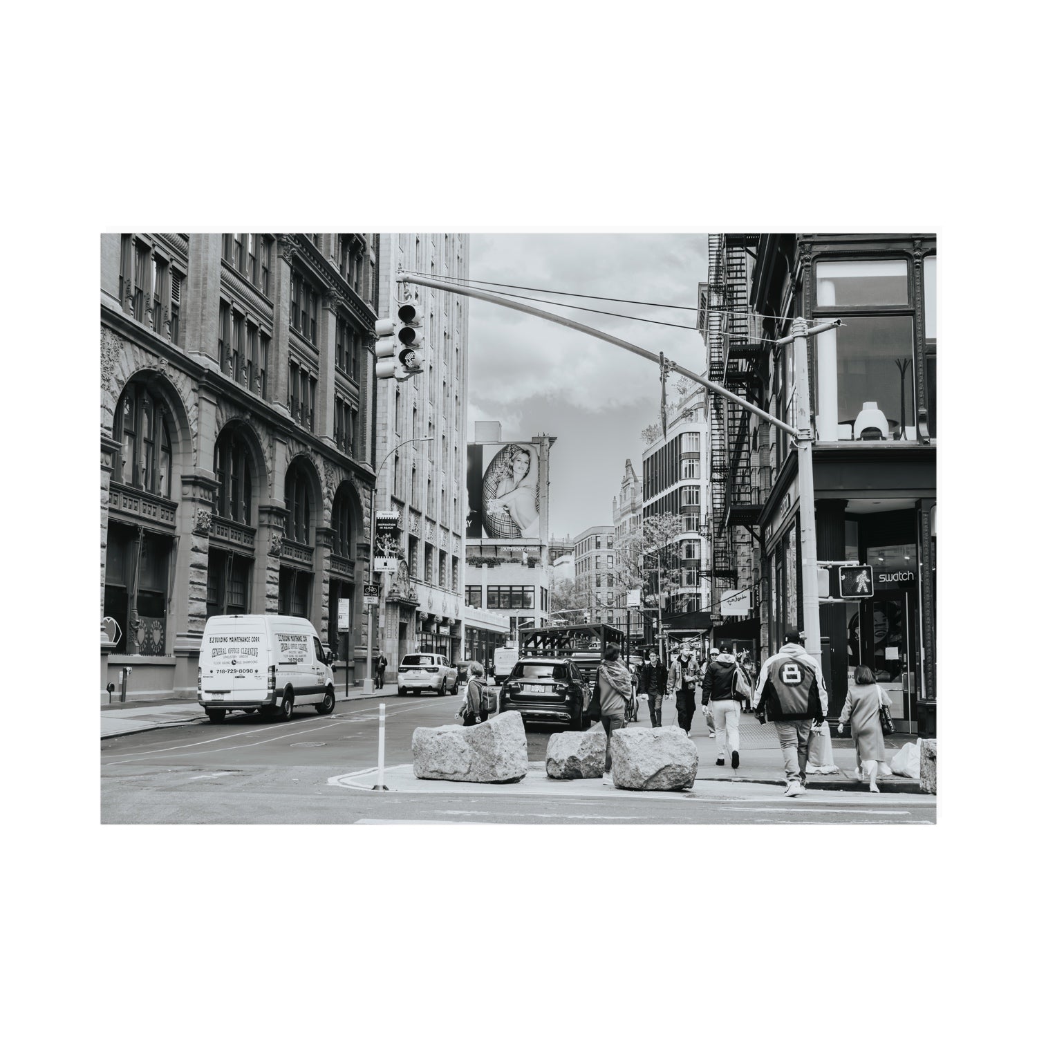 Inkwell Metropolis New York NYC Black & White wall art A0 unframed fine art print