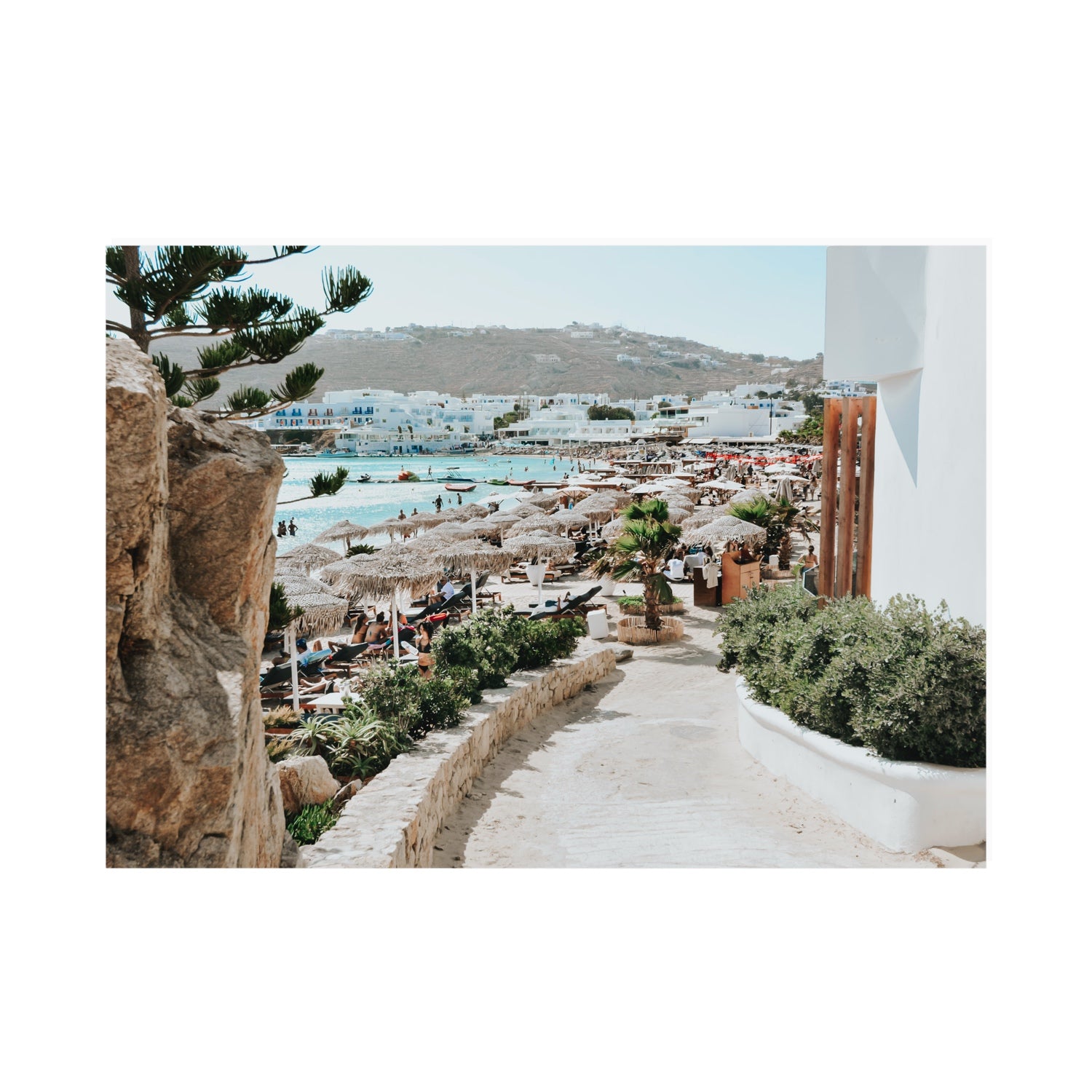 Kalimera Mykonos Greek island wall art A0 unframed fine art print
