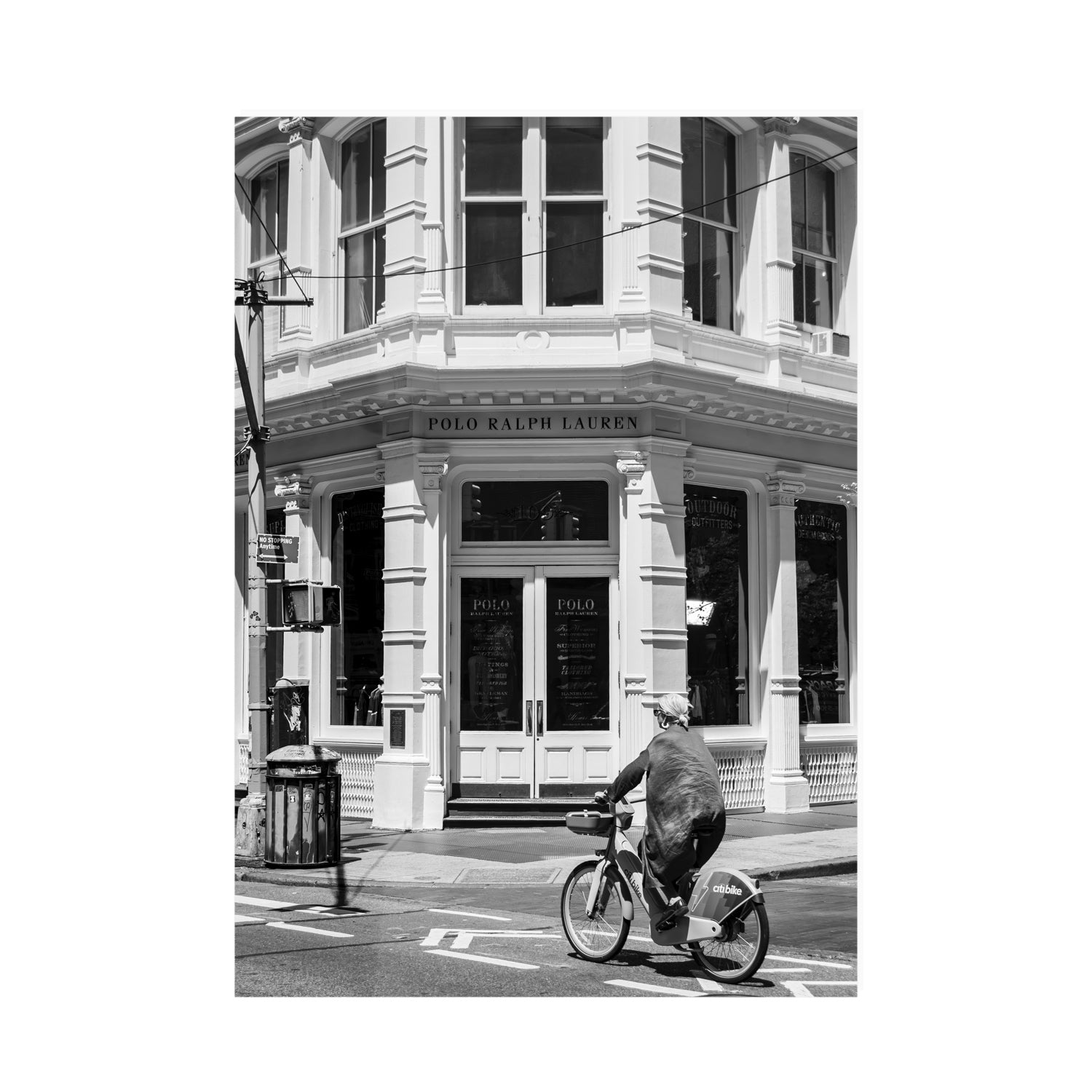 Downtown Rider New York NYC Black & White wall art A0 unframed fine art print
