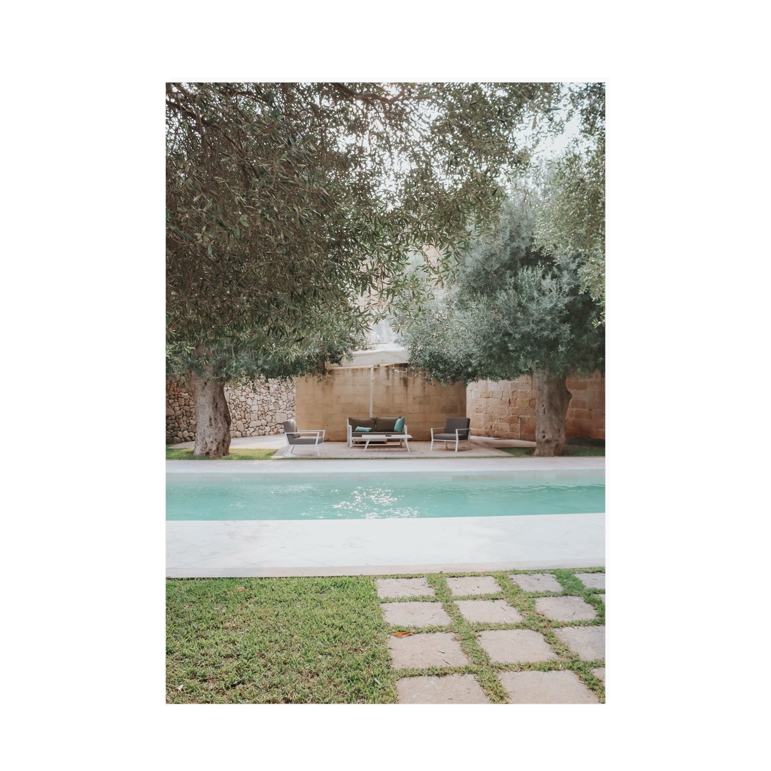 Idyllic Escape Puglia Mediterranean wall art A0 unframed fine art print