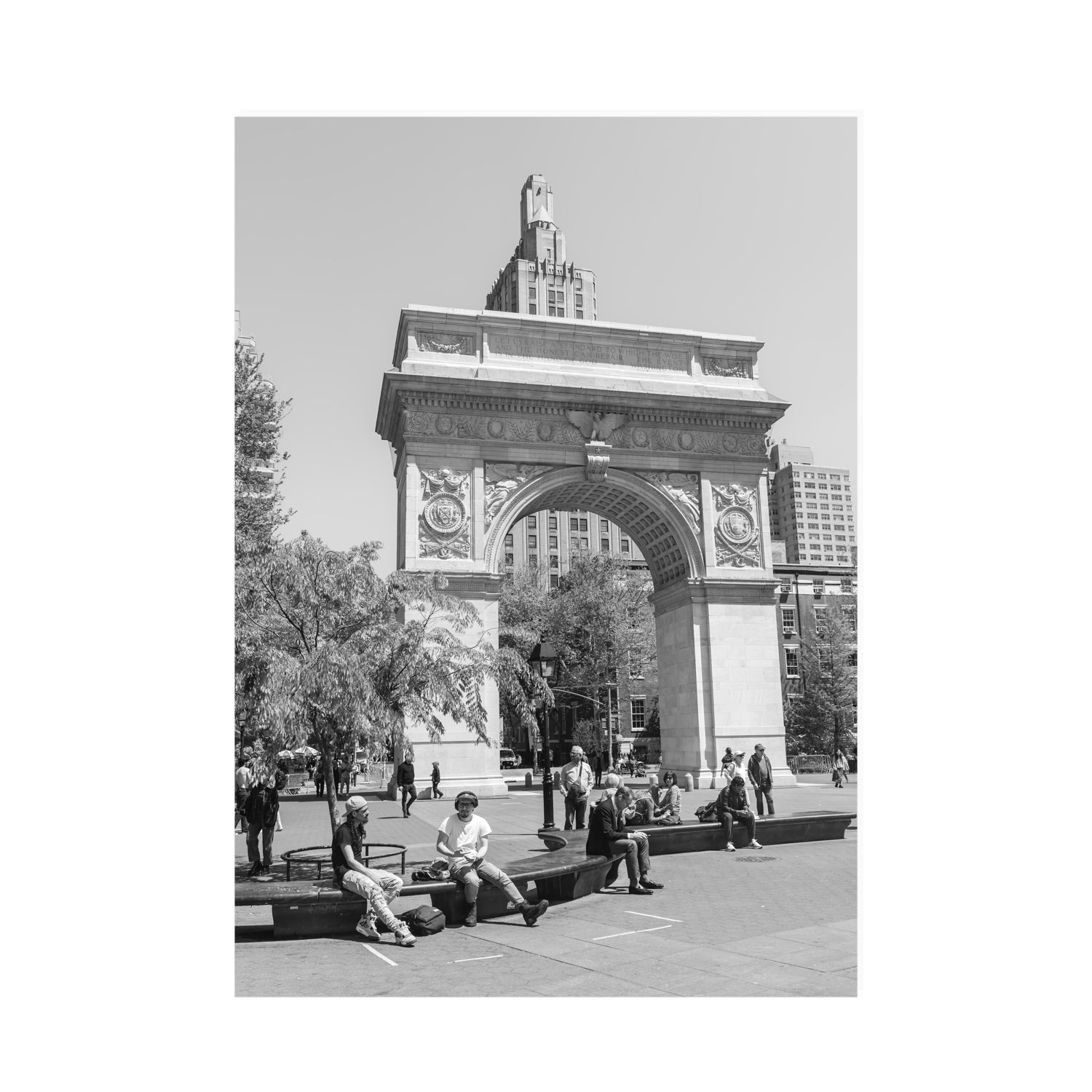 City Picnic New York NYC Black & White wall art A0 unframed fine art print
