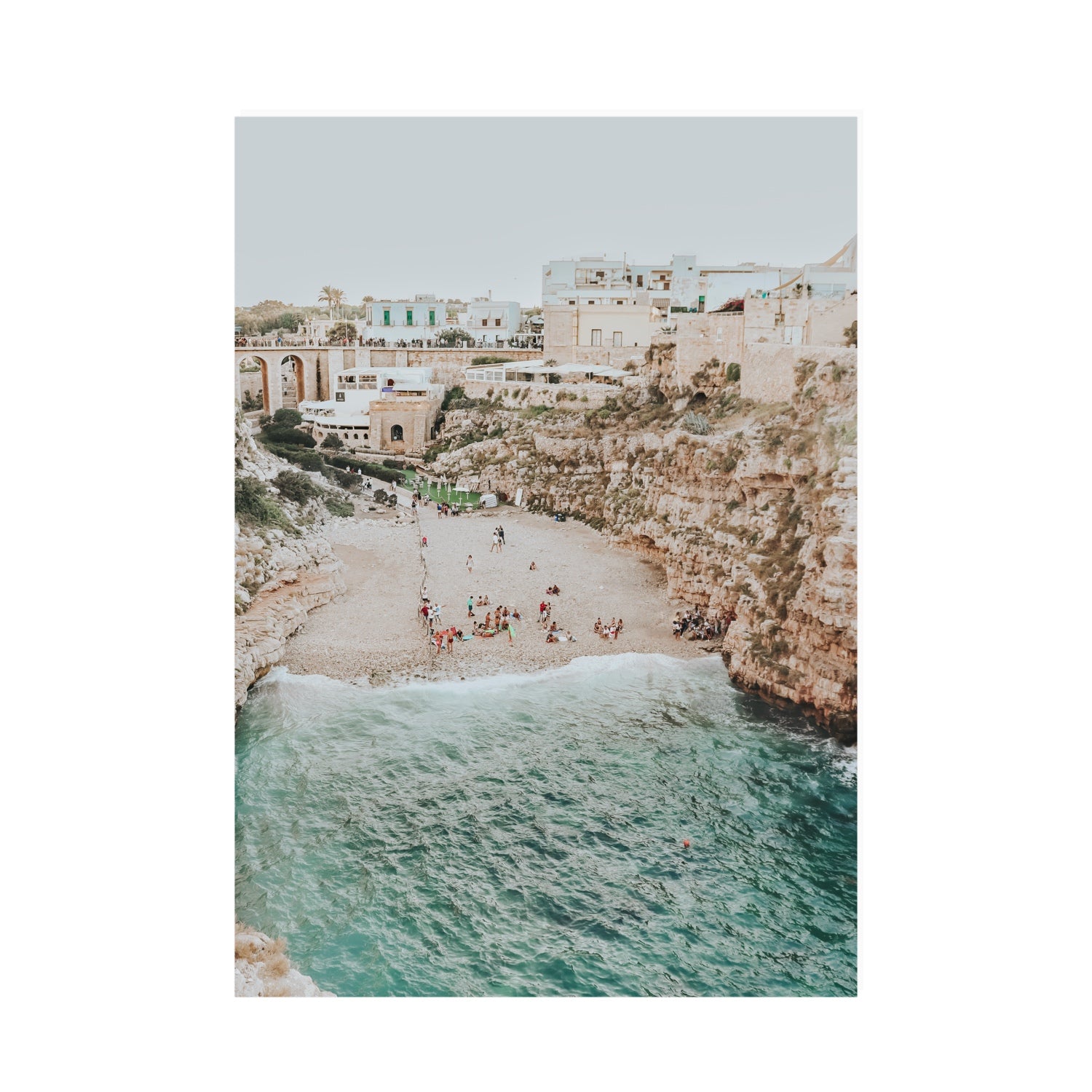 Polignano Vista Puglia coastal Italian beach fine art print A0 unframed fine art print
