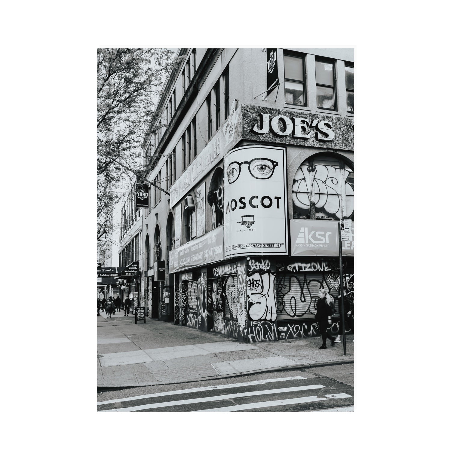 Lower East Side Murals New York NYC Black & White wall art A0 unframed fine art print