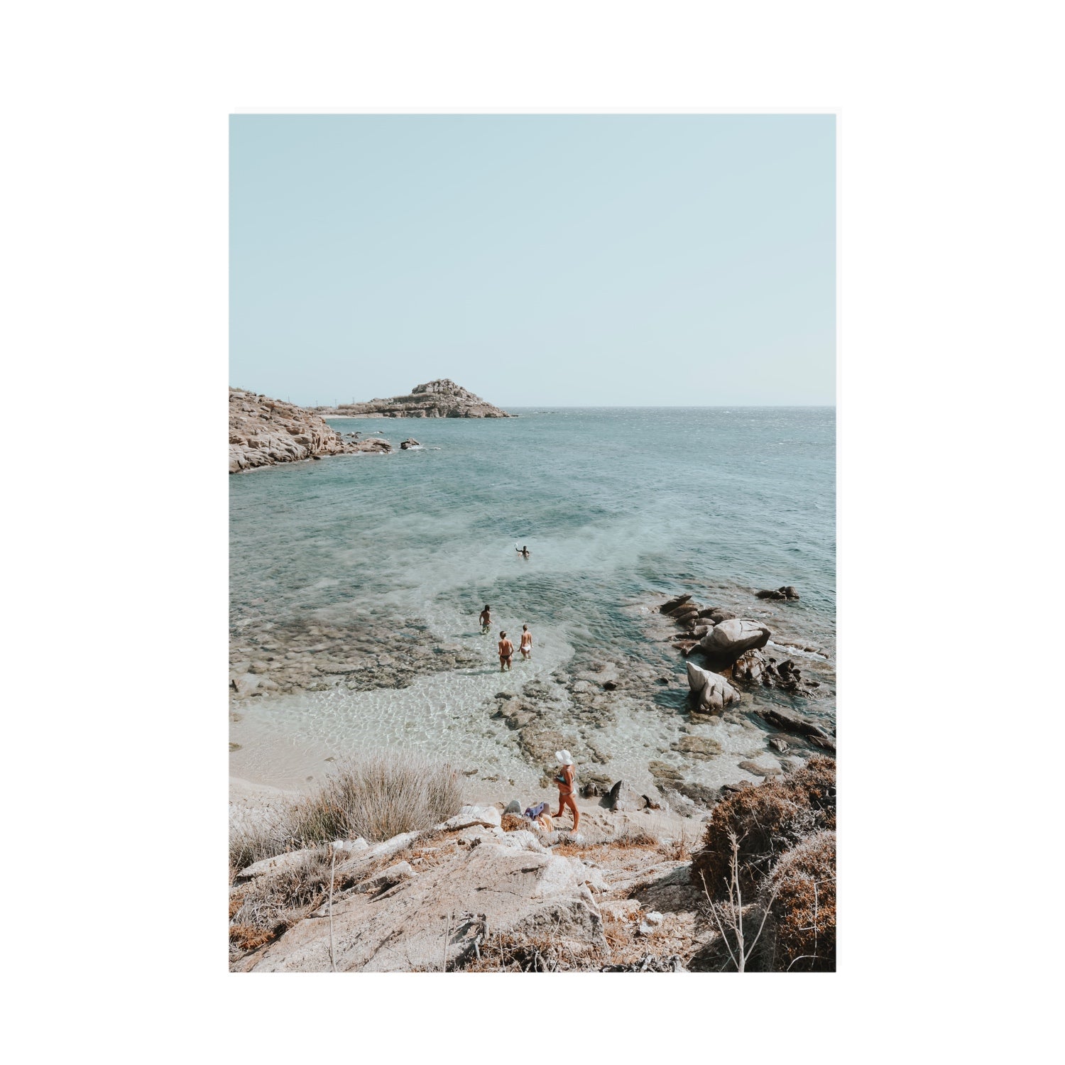 Explorers Mykonos Greek island wall art A0 unframed fine art print