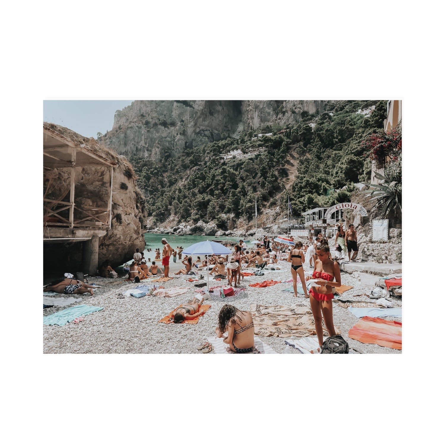 Spiaggia Da Gioia Capri beach coastal wall art A0 unframed fine art print