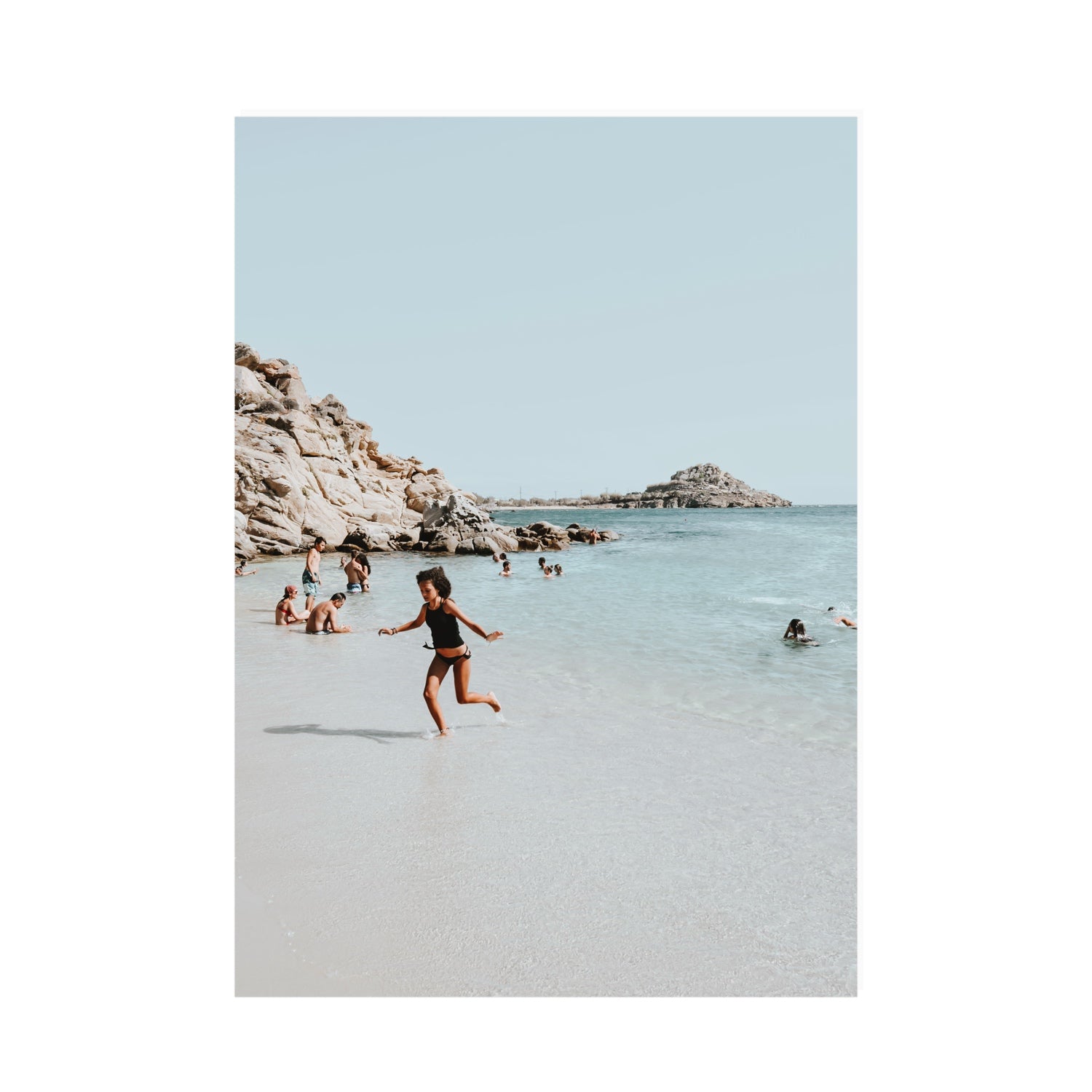 Skipping Angel Mykonos Greek island decor wall art A0 unframed fine art print