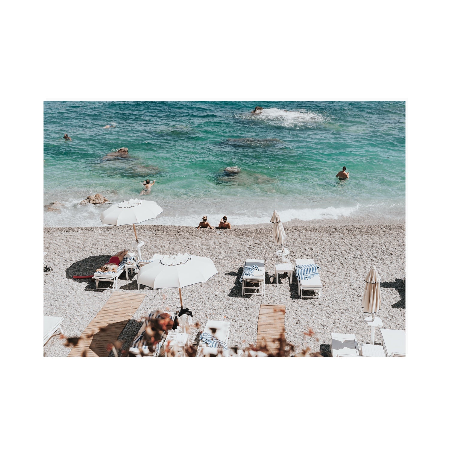 Amicizia Amalfi Italian beach wall art A0 unframed fine art print