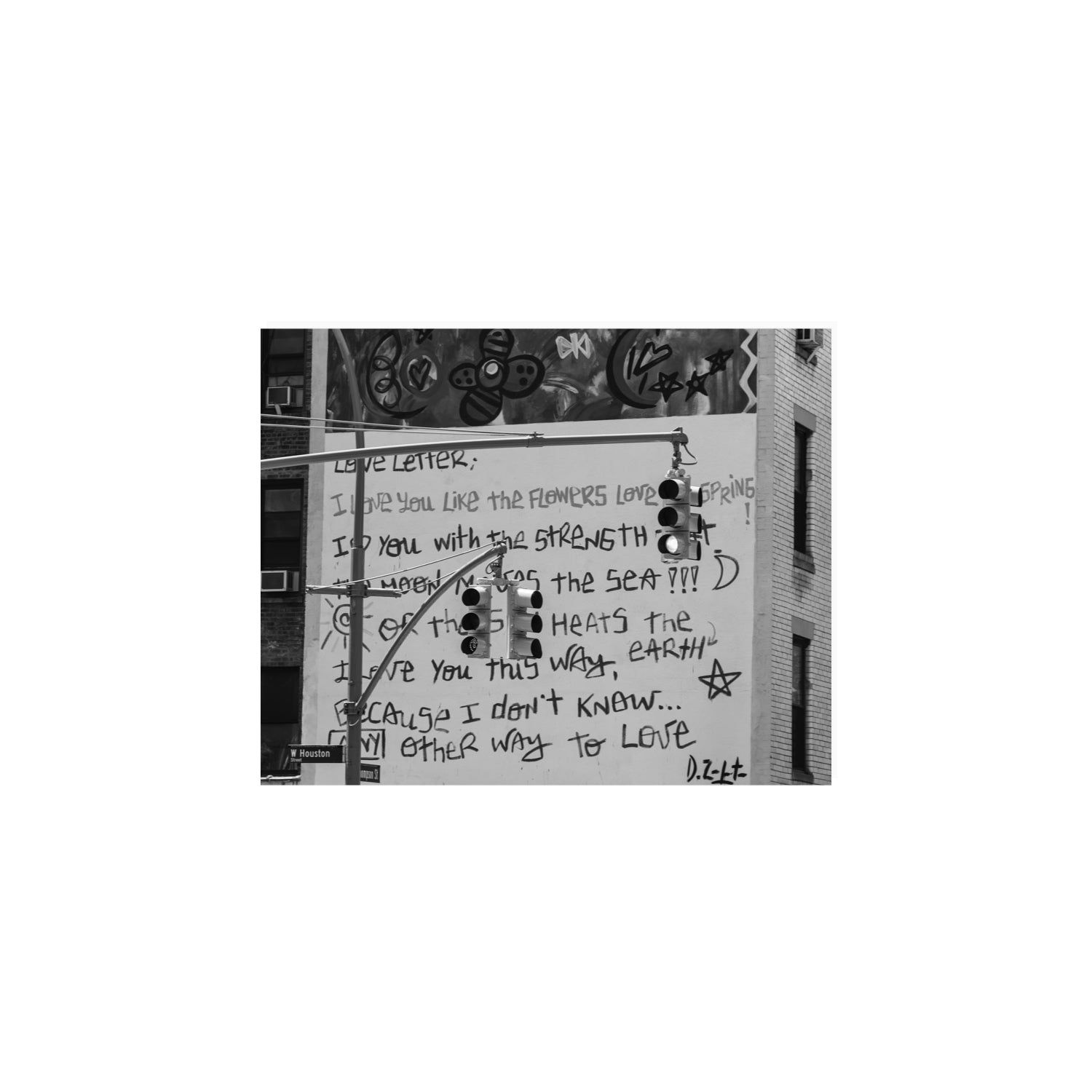 Love Letter New York NYC Black & White wall art 8 x 10 in unframed fine art print