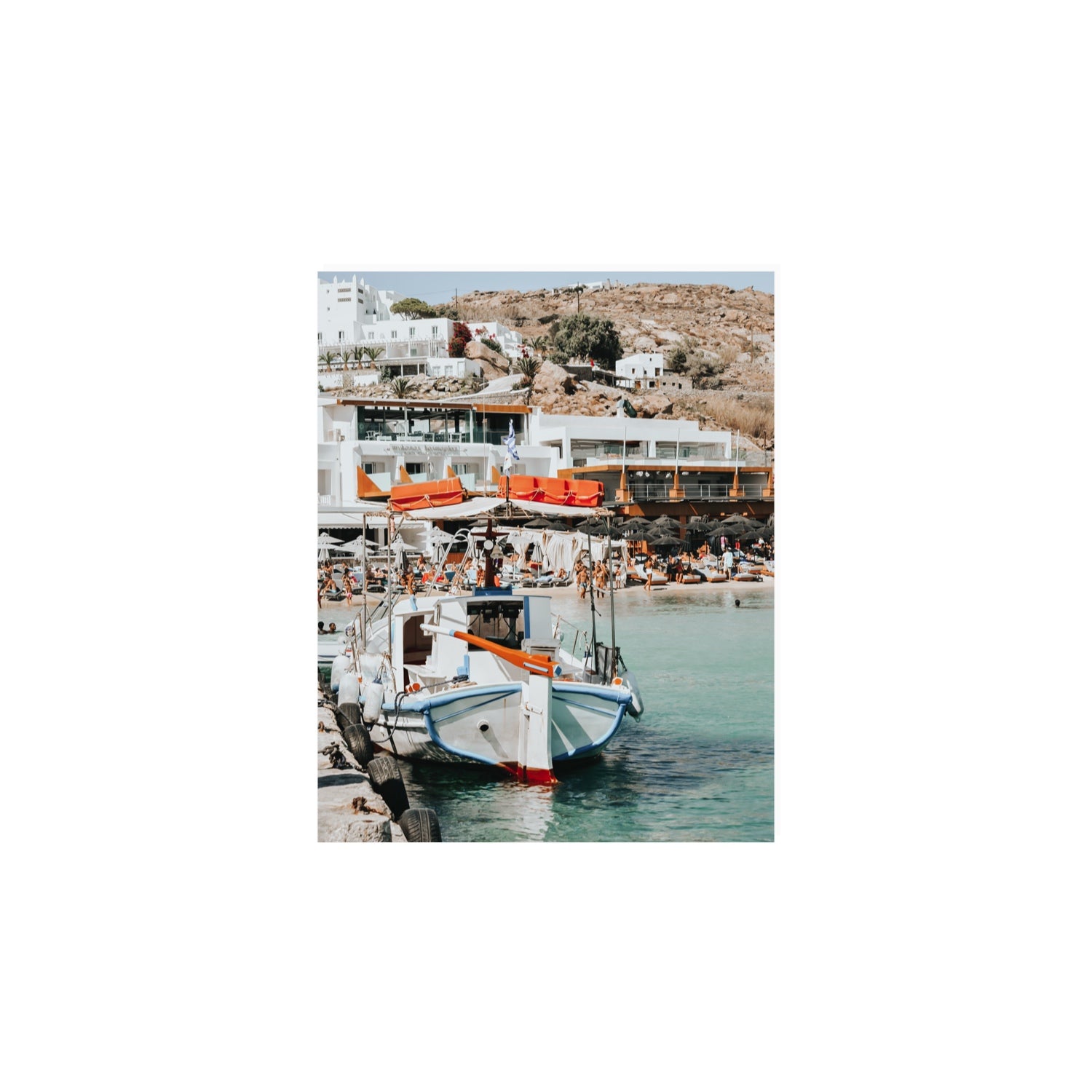 Travel In Style Mykonos Greek island wall art 8 x 10 in unframed fine art print