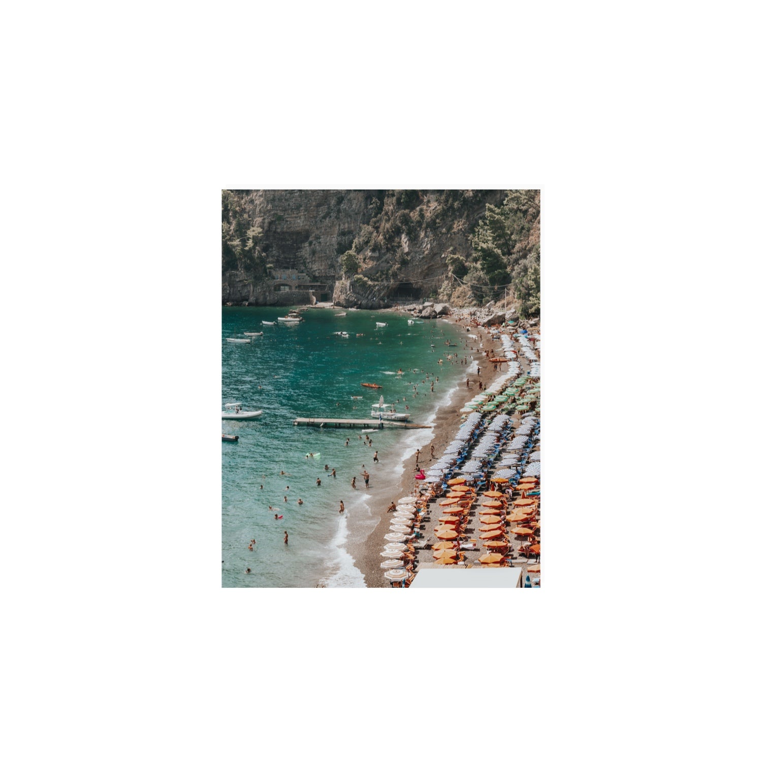 Parasol Panorama fine art print, Positano, Italy, 8 x 10 in, Unframed, Fine Art Print