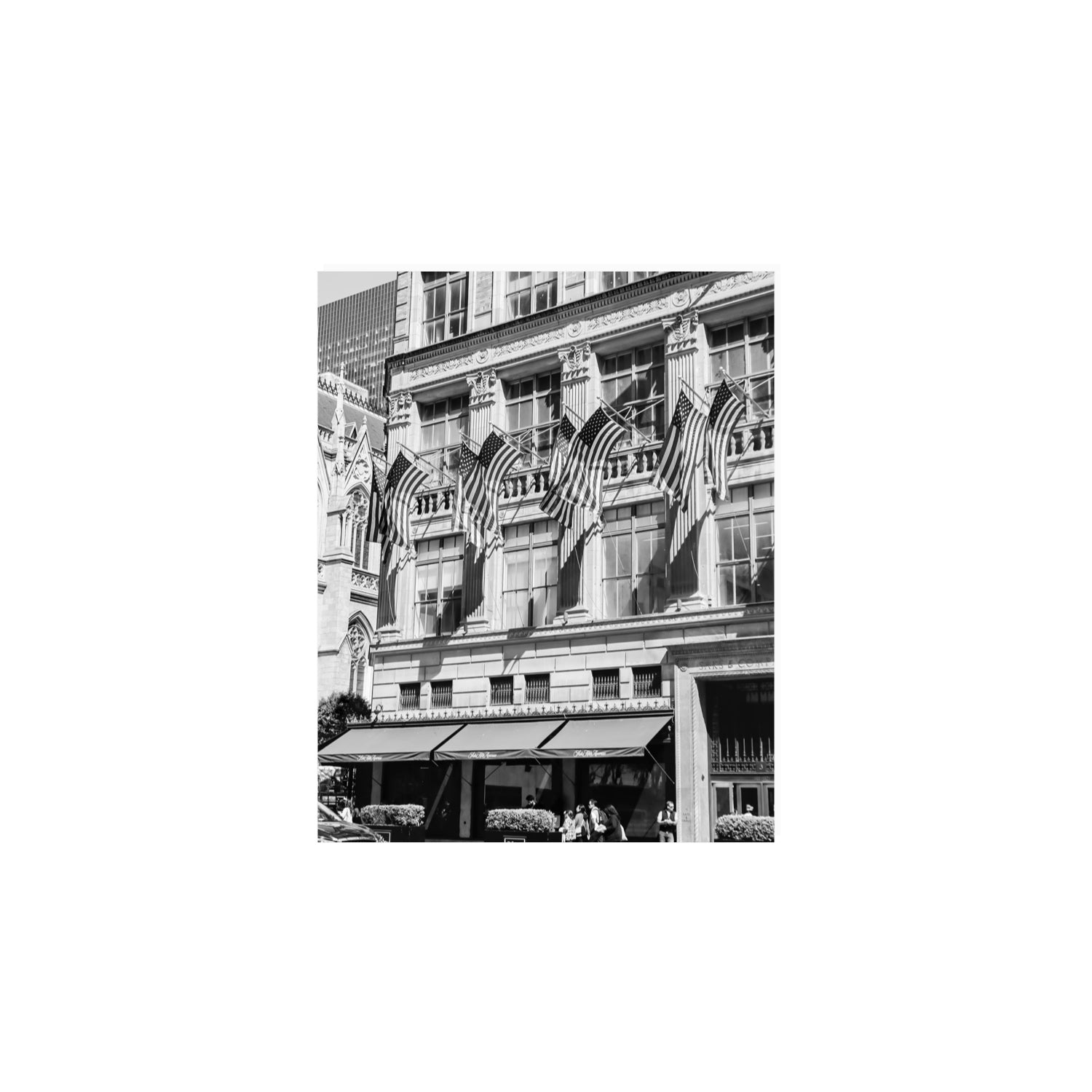 Luxury On Fifth New York NYC Black & White wall art 8 x 10 in unframed fine art print