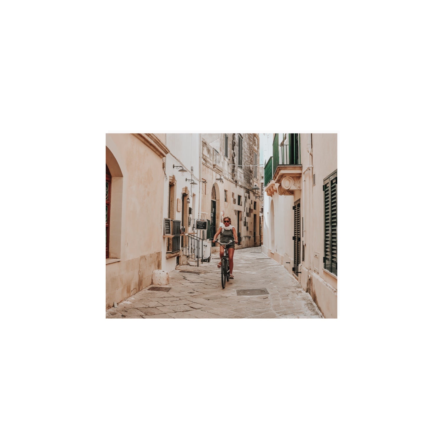 La Donna In Bicicletta Puglia Wall Italian fine art print 8 x 10 in unframed fine art print