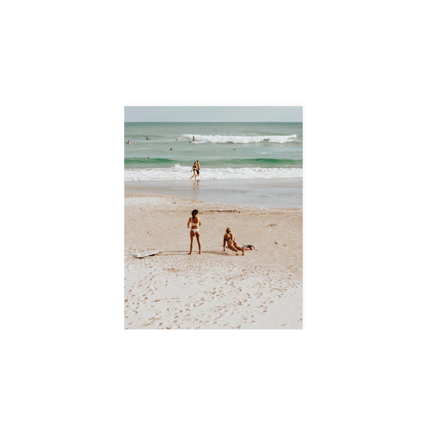 Gidget & Betty Byron Bay beach coastal wall art 8 x 10 in unframed fine art print