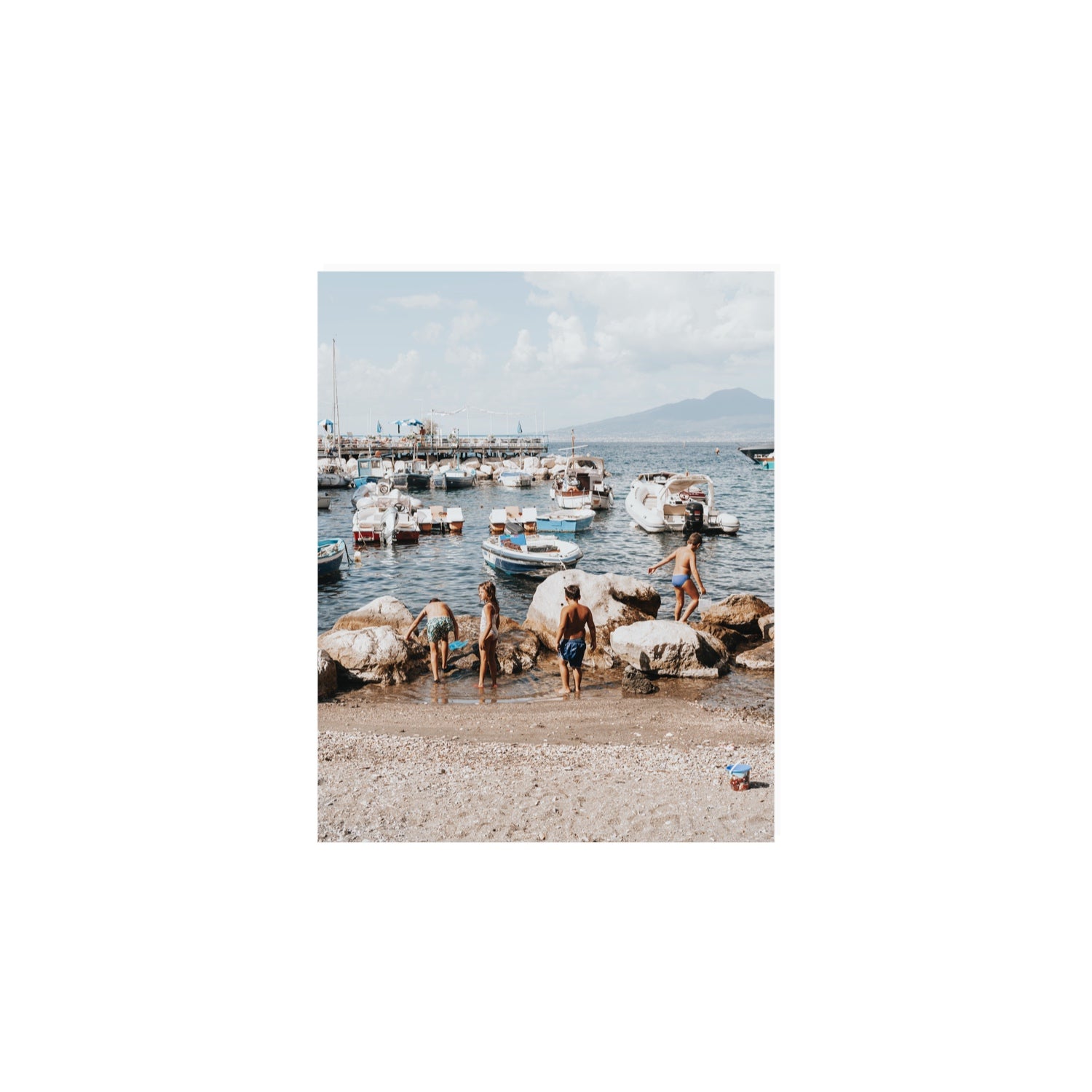 Searching For Treasures Sorrento coastal wall art 8 x 10 in unframed fine art print