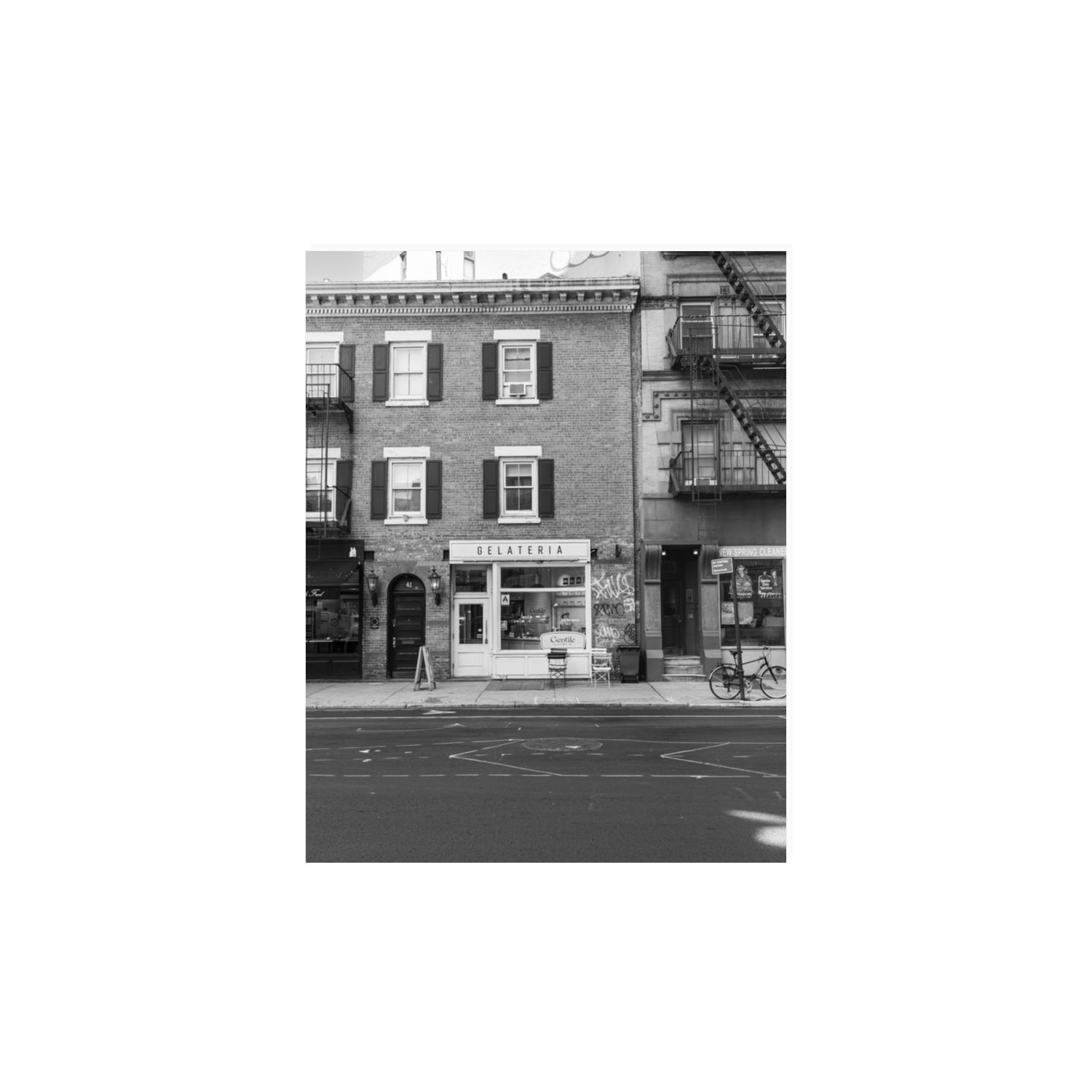 Gelateria New York NYC Black & White wall art 11 x 14 in unframed fine art print