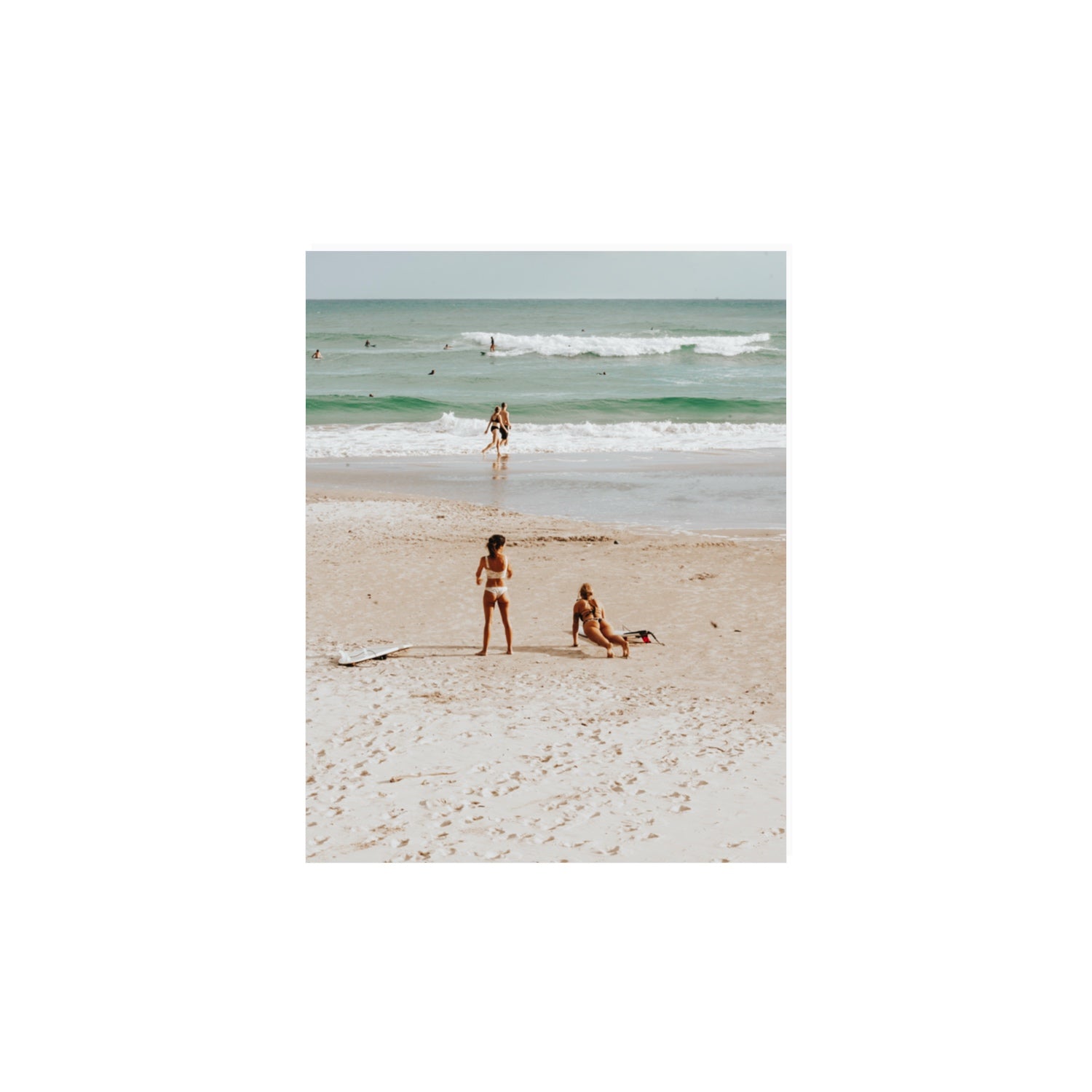 Gidget & Betty Byron Bay beach coastal wall art 11 x 14 in unframed fine art print