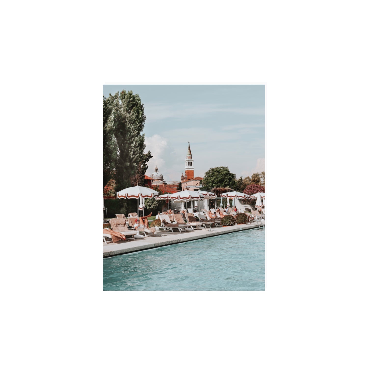 Poolside Perch Venice Italian wall art 11 x 14 in unframed fine art print