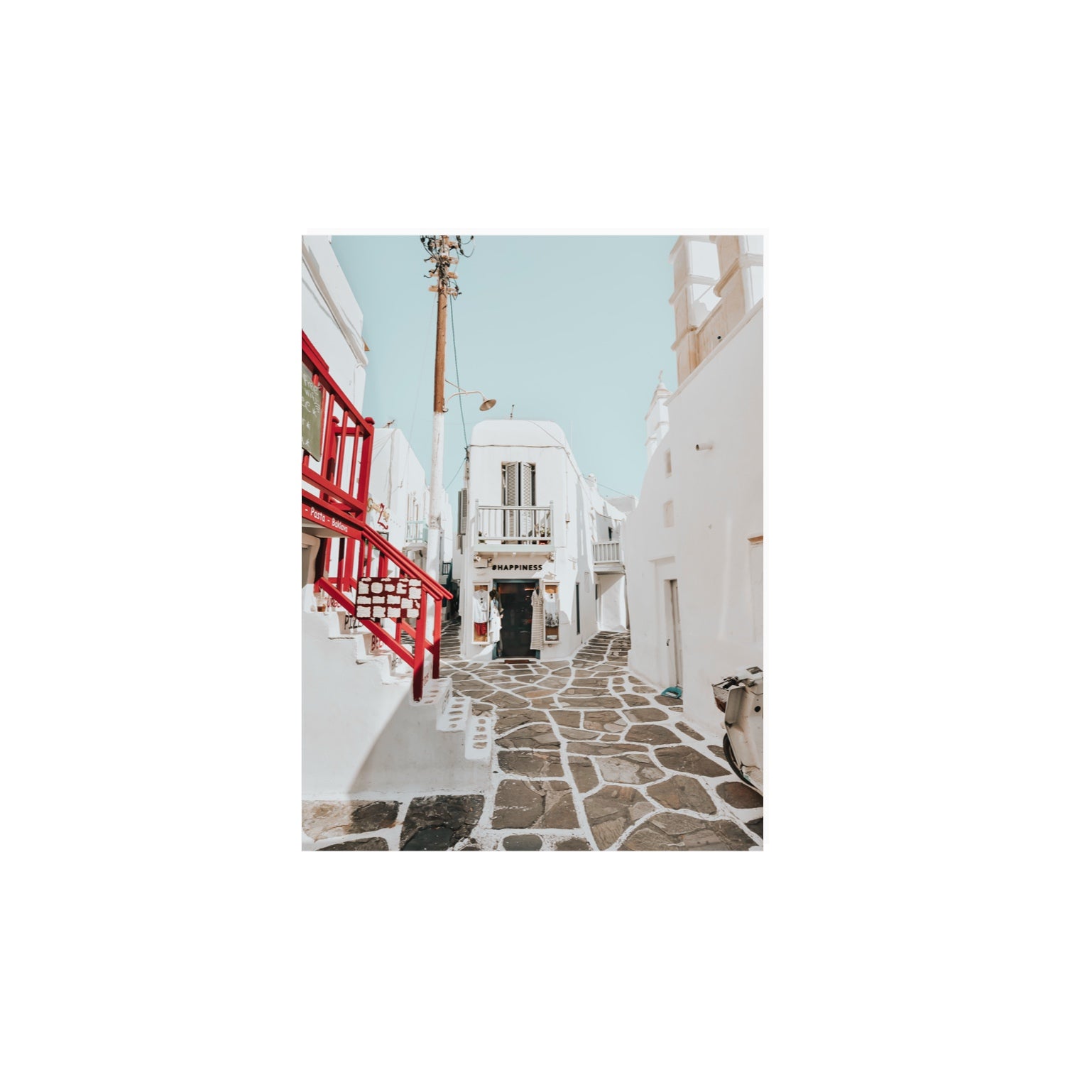 Happiness Mykonos Greek island wall art 12 x 16 in unframed fine art print