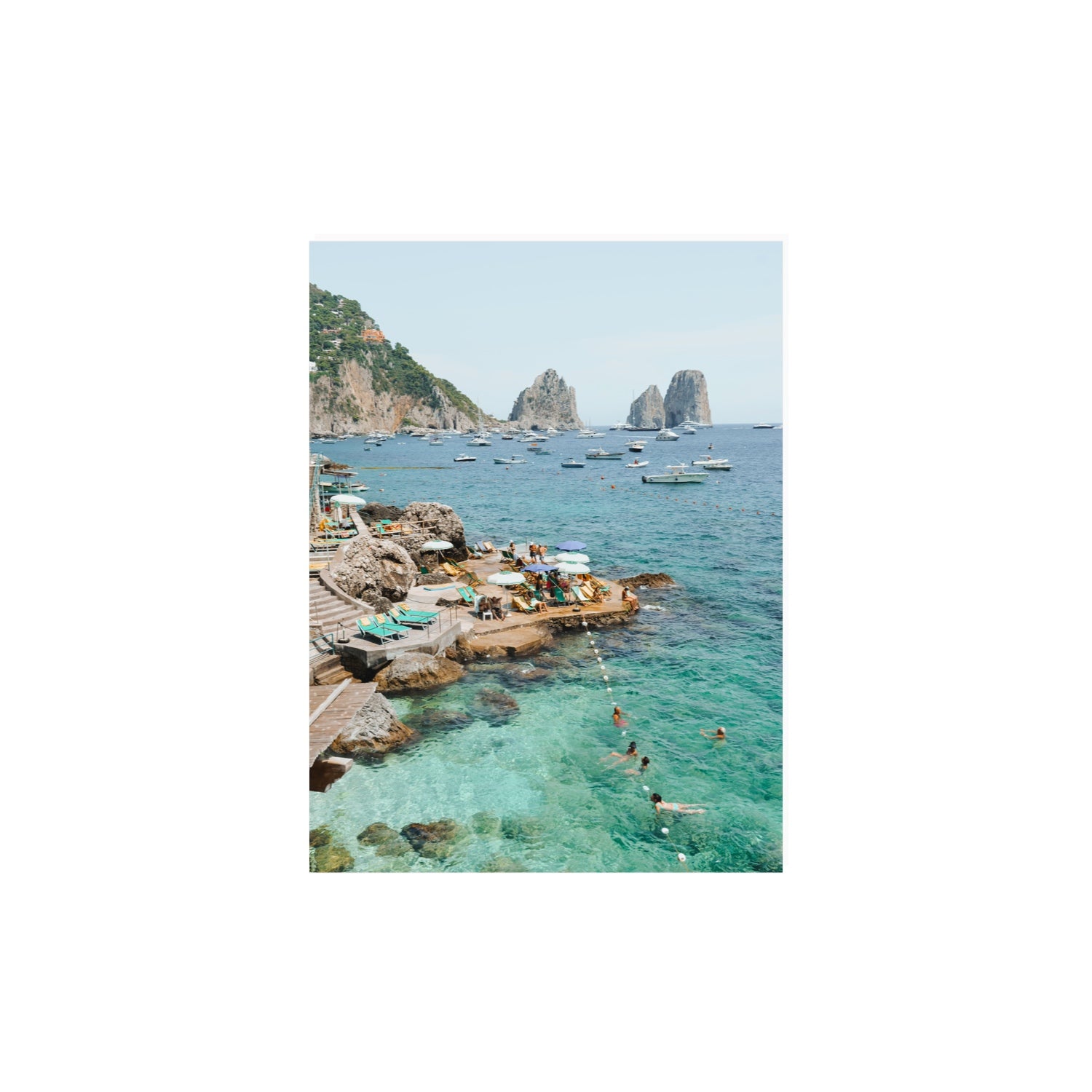 Summertime Blues Capri Mediterranean wall art 12 x 16 in unframed fine art print