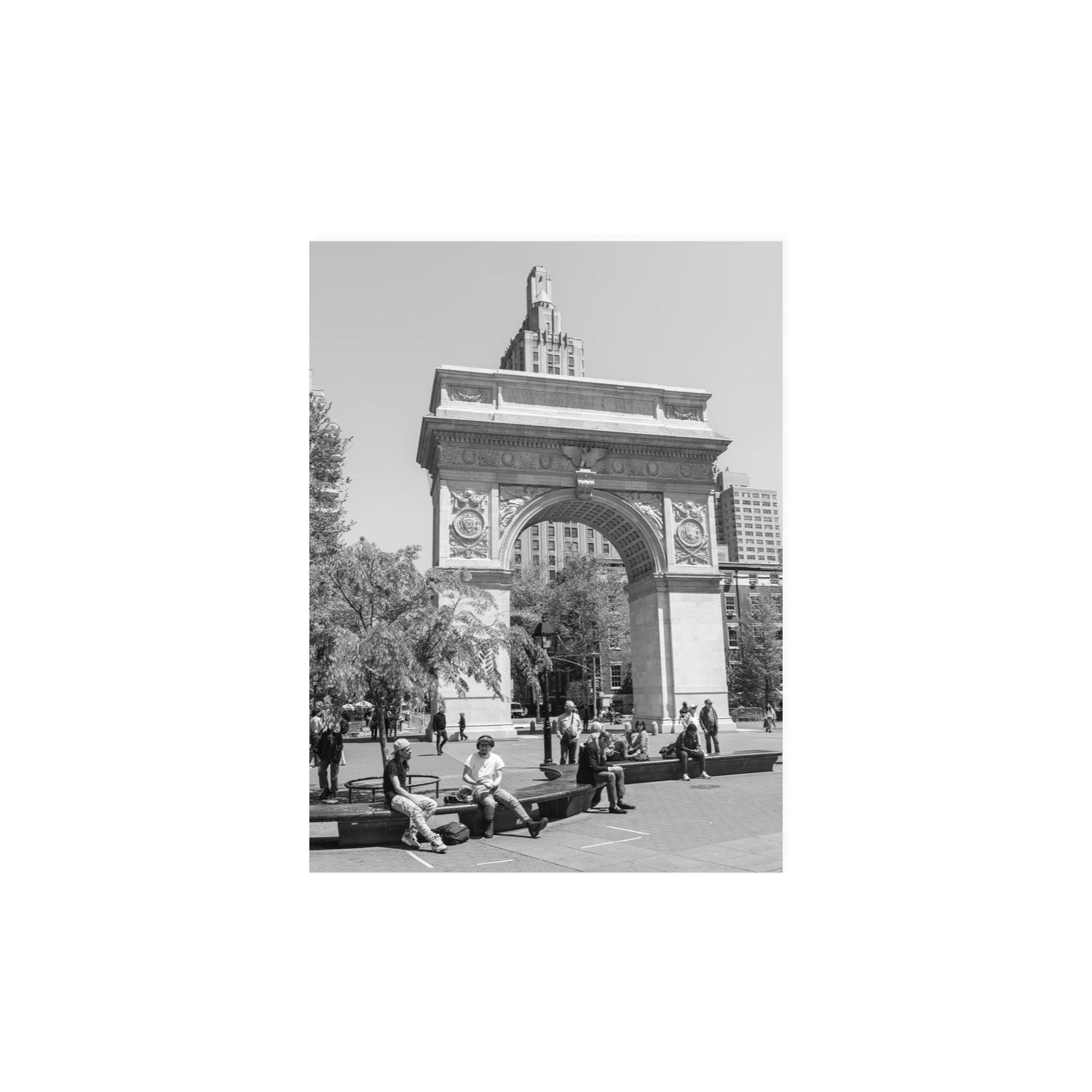 City Picnic New York NYC Black & White wall art 12 x 16 in unframed fine art print