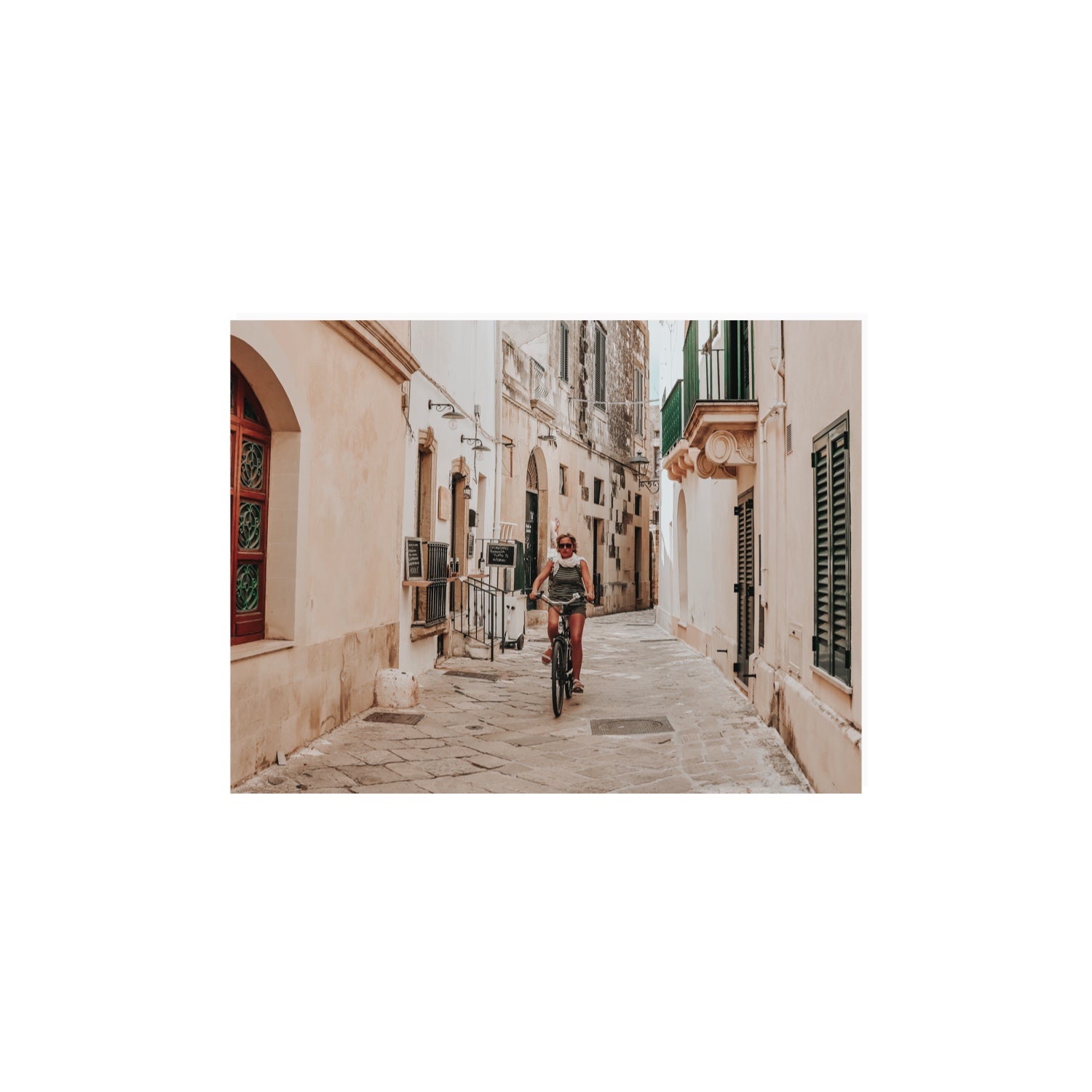 La Donna In Bicicletta Puglia Wall Italian fine art print 12 x 16 in unframed fine art print