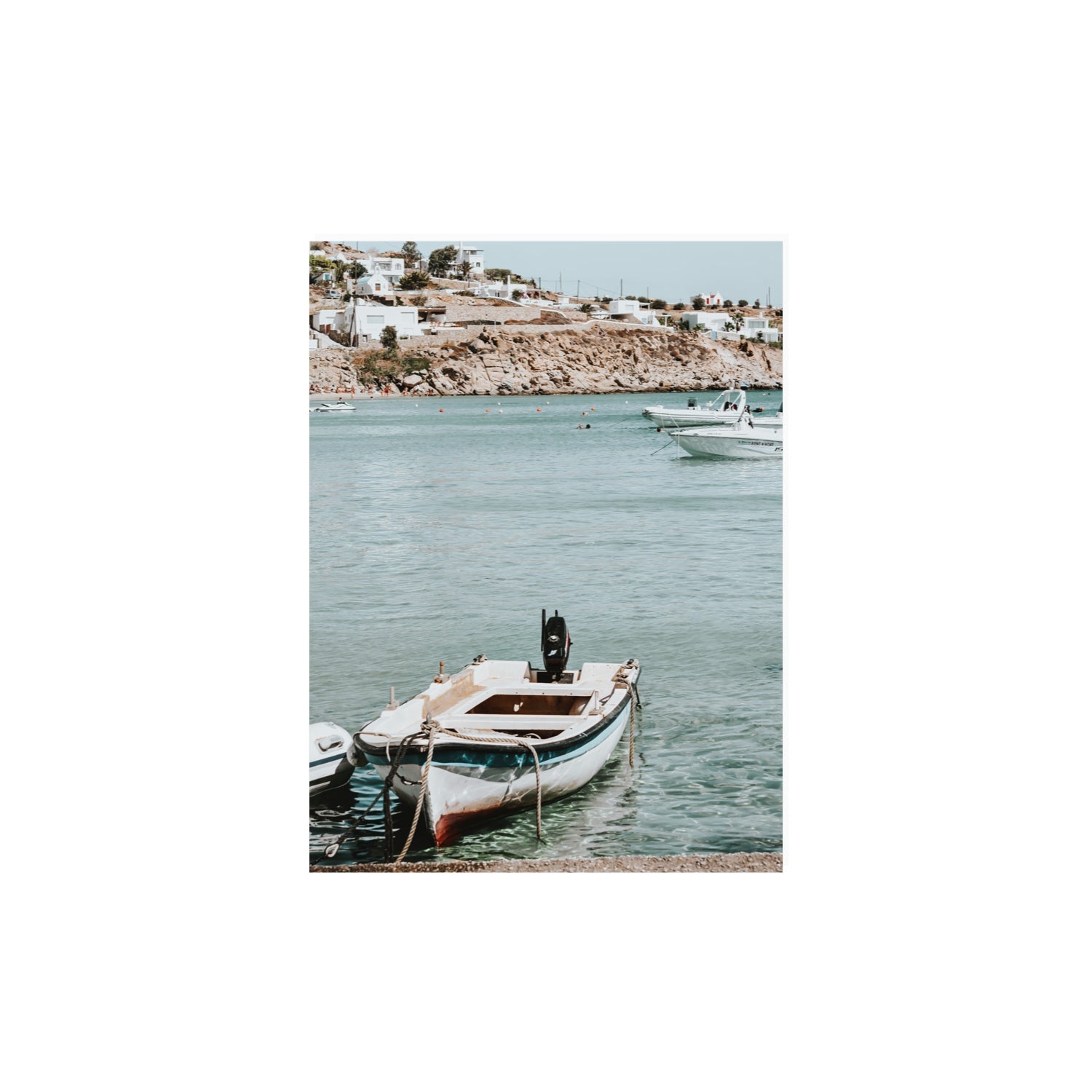 Classic Wheels Mykonos Greek island wall art 12 x 16 in unframed fine art print