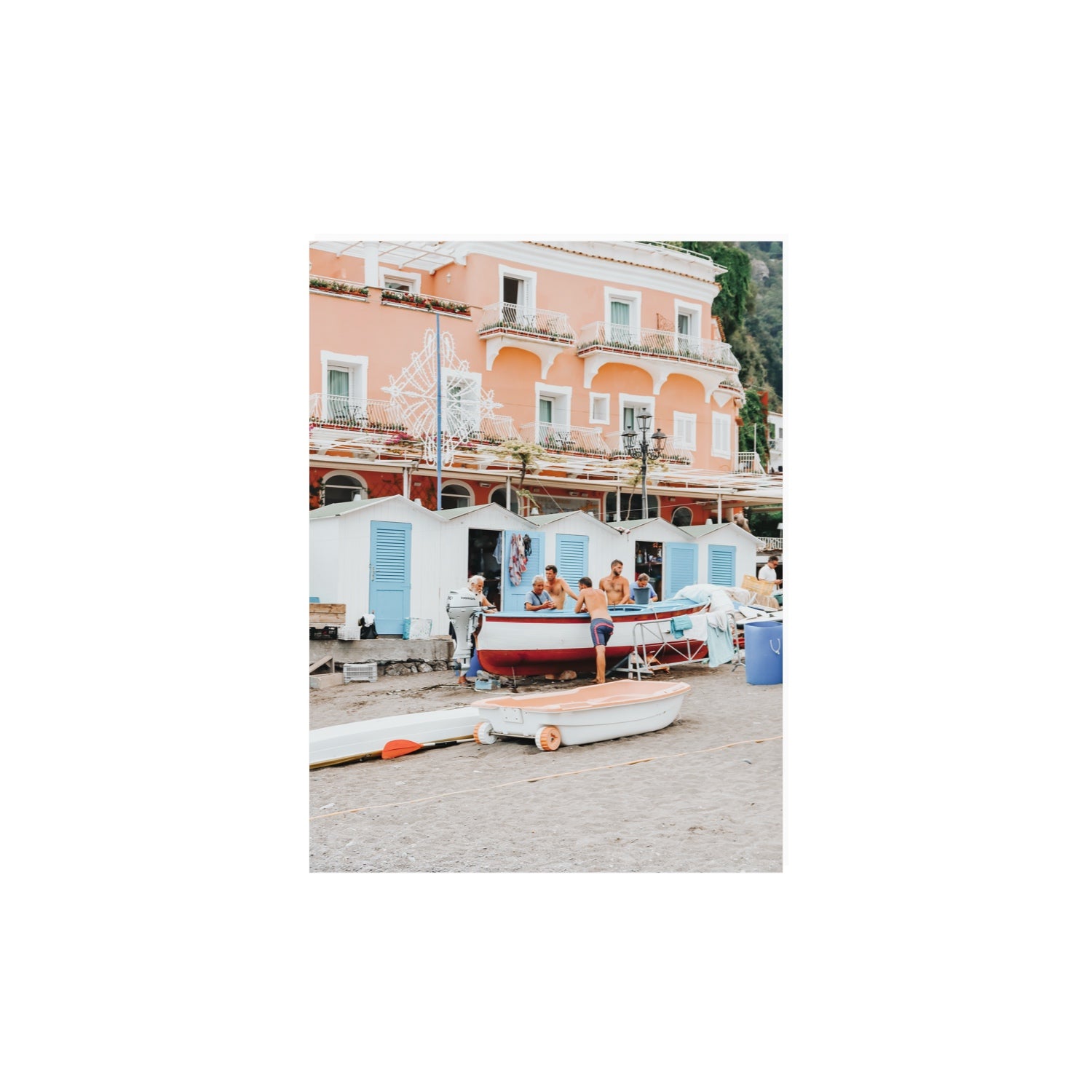 La Riunione della Mattina Positano wall art 12 x 16 in unframed fine art print