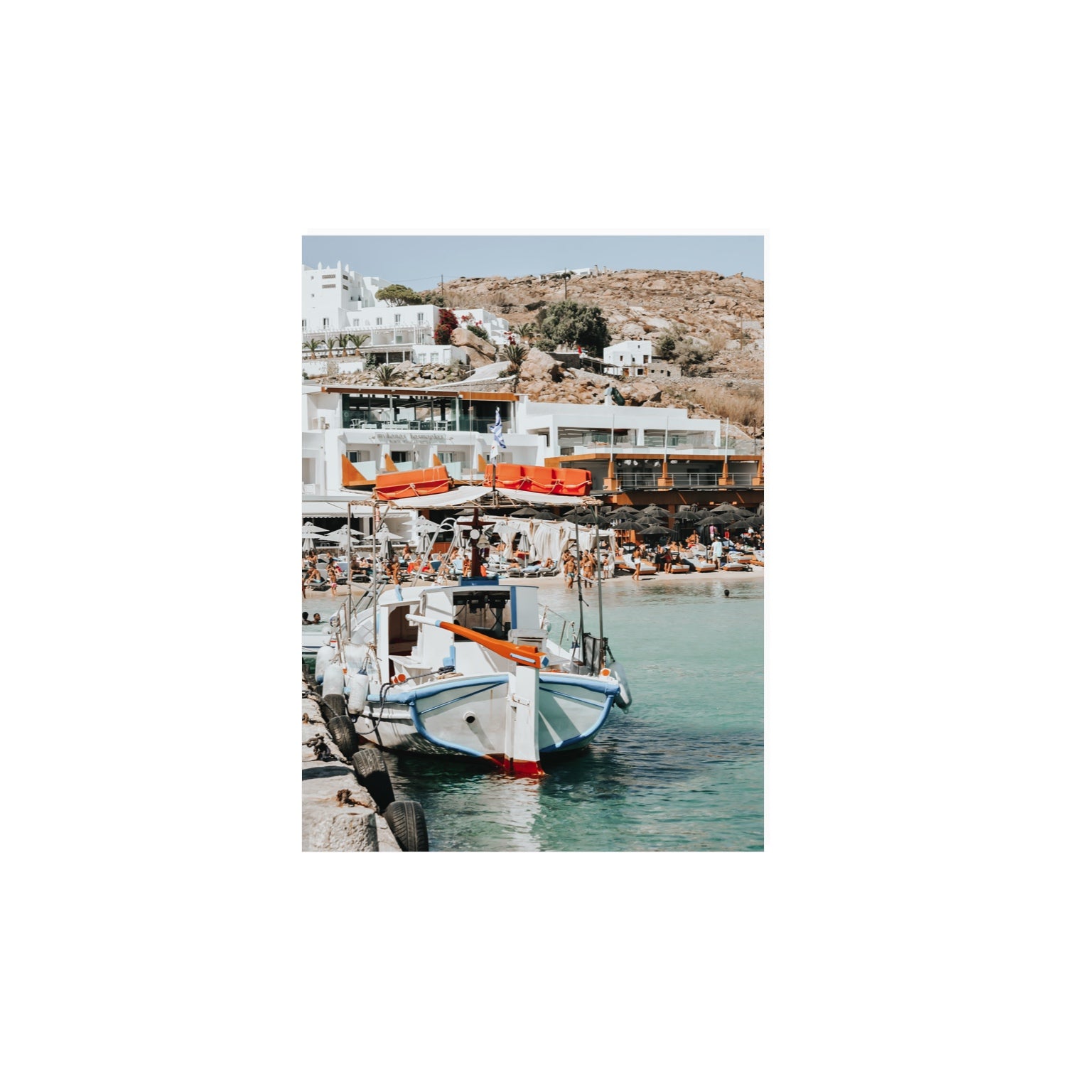 Travel In Style Mykonos Greek island wall art 12 x 16 in unframed fine art print