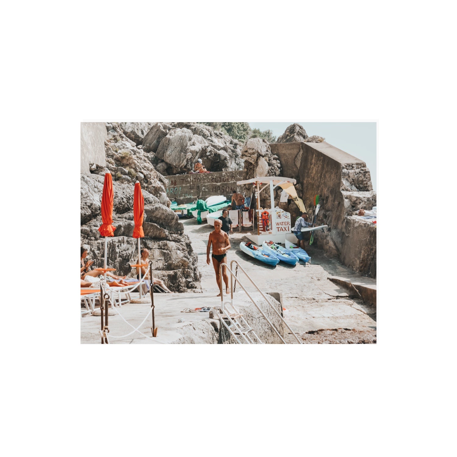 The Local Praiano Amalfi Coast Mediterranean wall art 18 x 24 in unframed fine art print