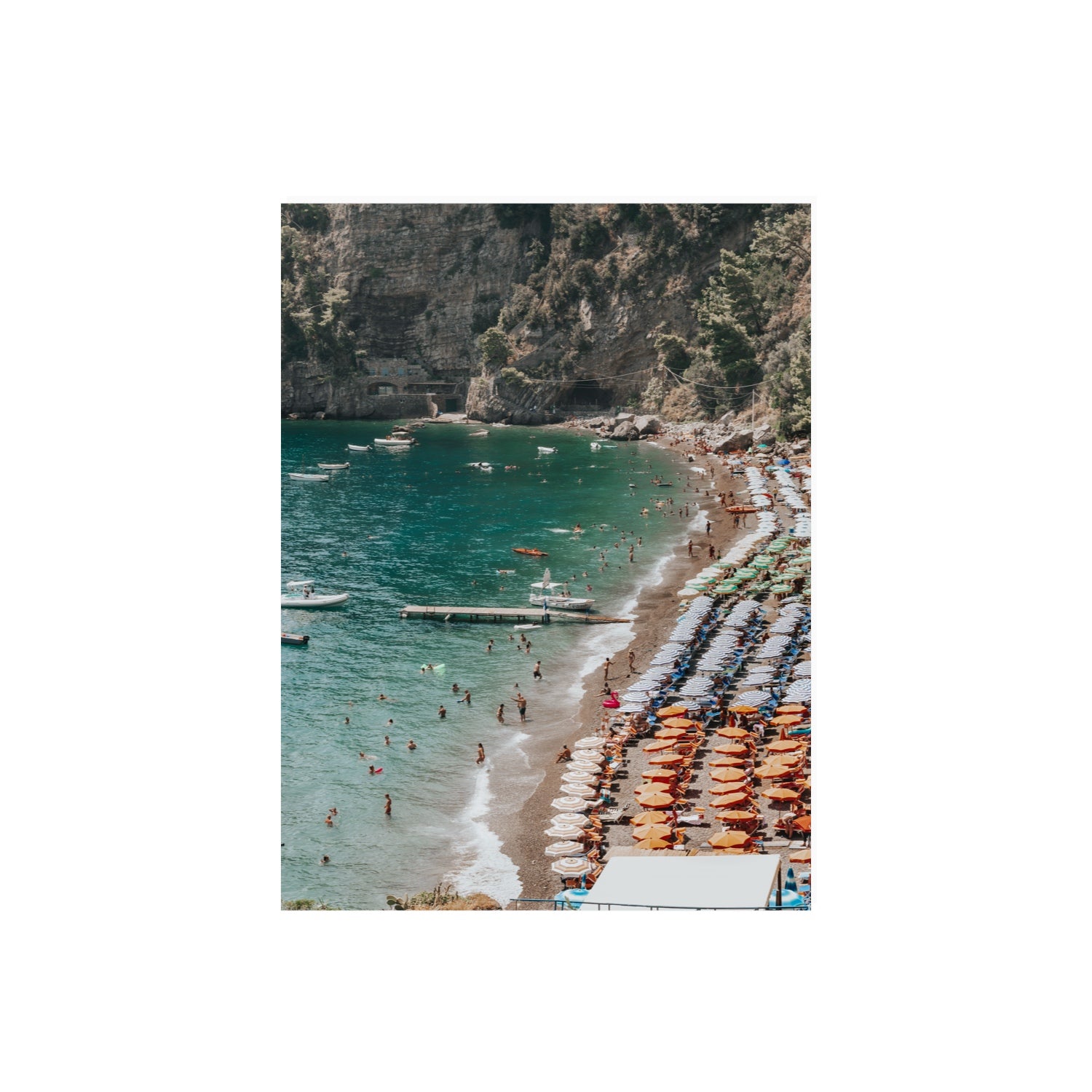 Parasol Panorama fine art print, Positano, Italy, 18 x 24 in, Unframed, Fine Art Print