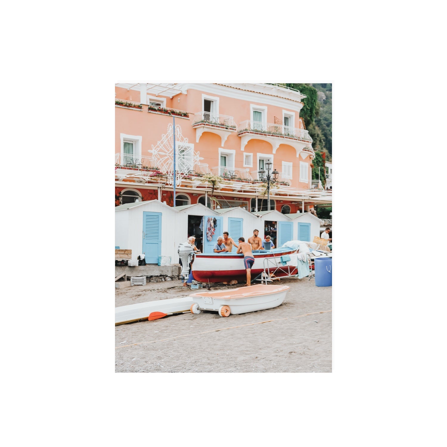 La Riunione della Mattina Positano wall art 18 x 24 in unframed fine art print
