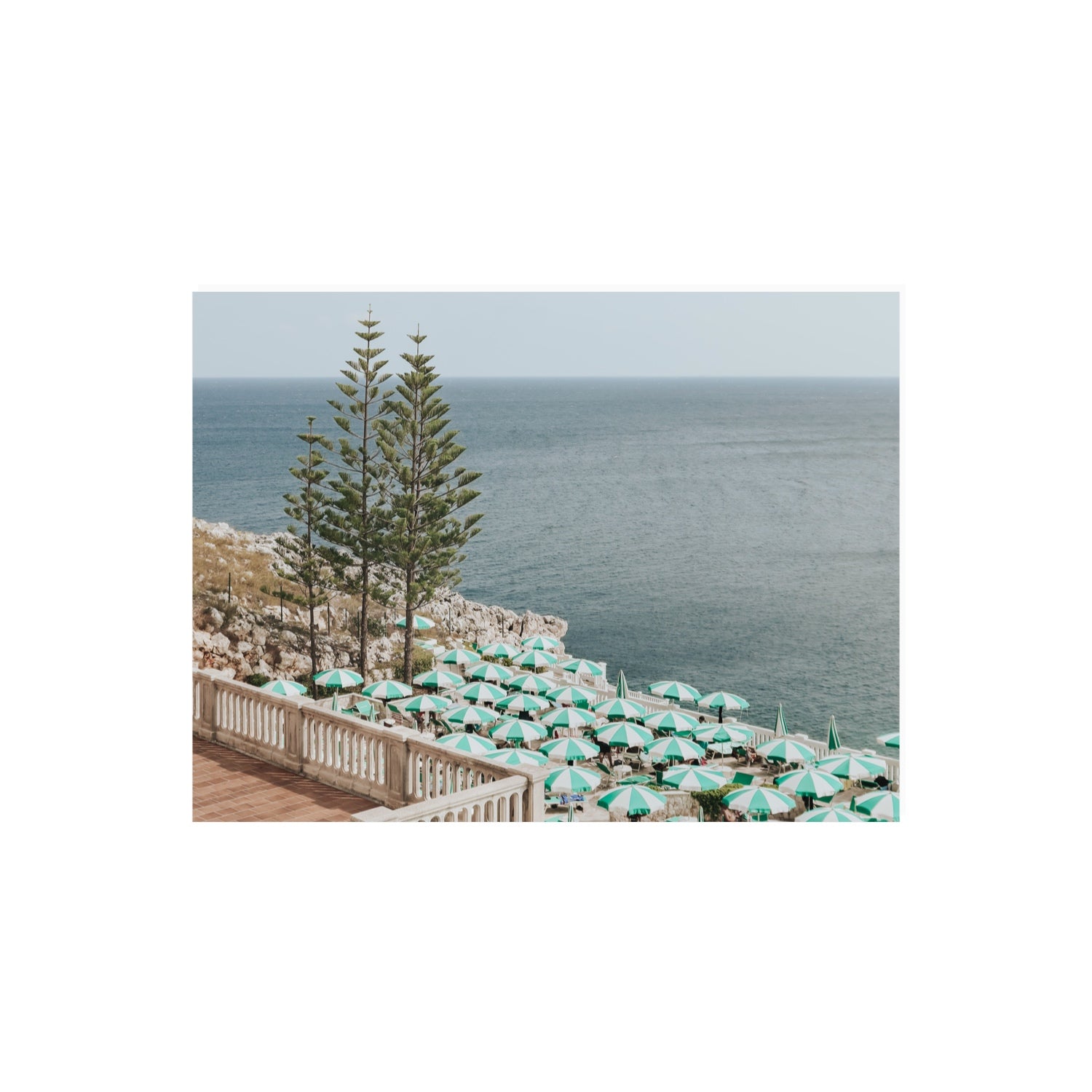 Azure Horizon Puglia beach coastal wall art 18 x 24 in unframed fine art print