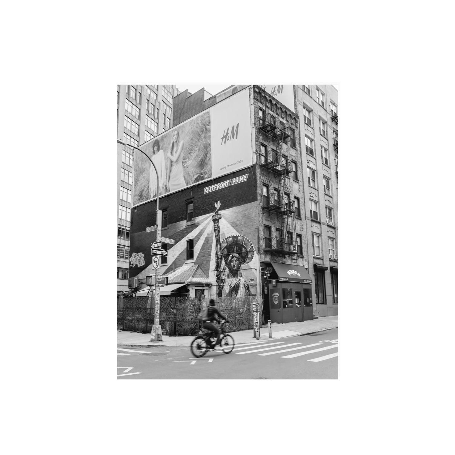 Shadows Of Liberty New York NYC Black & White wall art 18 x 24 in unframed fine art print