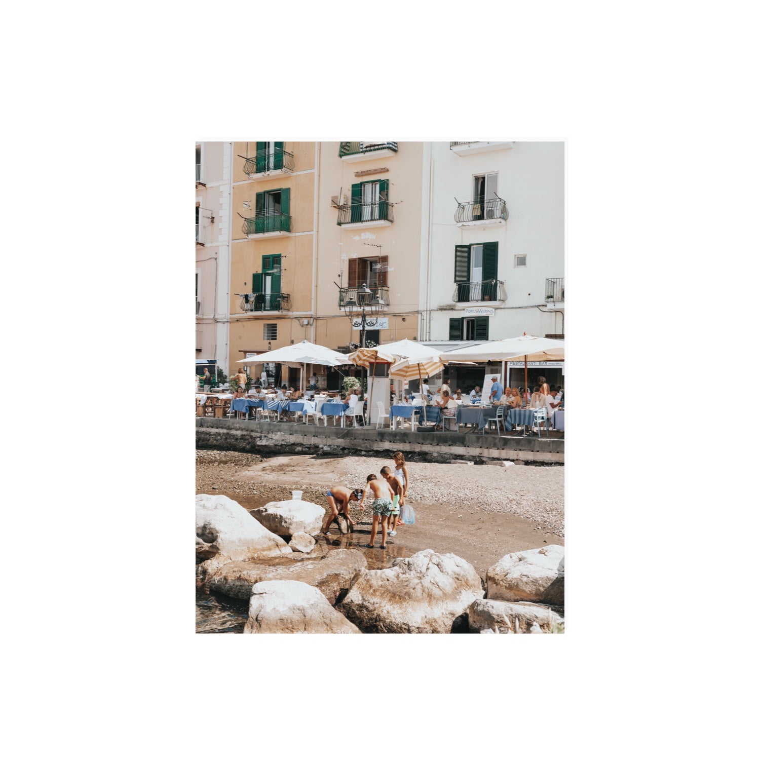 Sunny Playtime Sorrento coastal wall art 18 x 24 in unframed fine art print