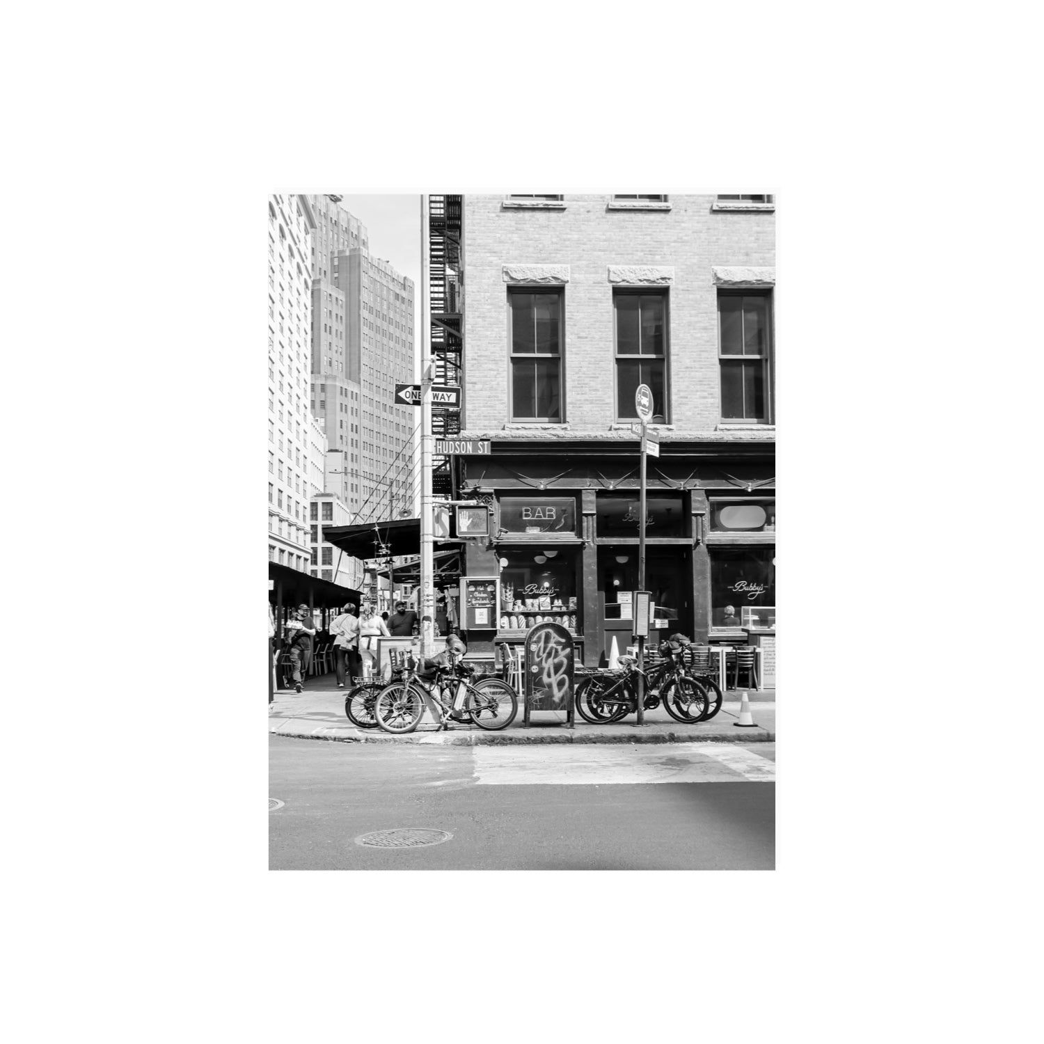 Bites Of The Big Apple New York NYC Black & White wall art 18 x 24 in unframed fine art print