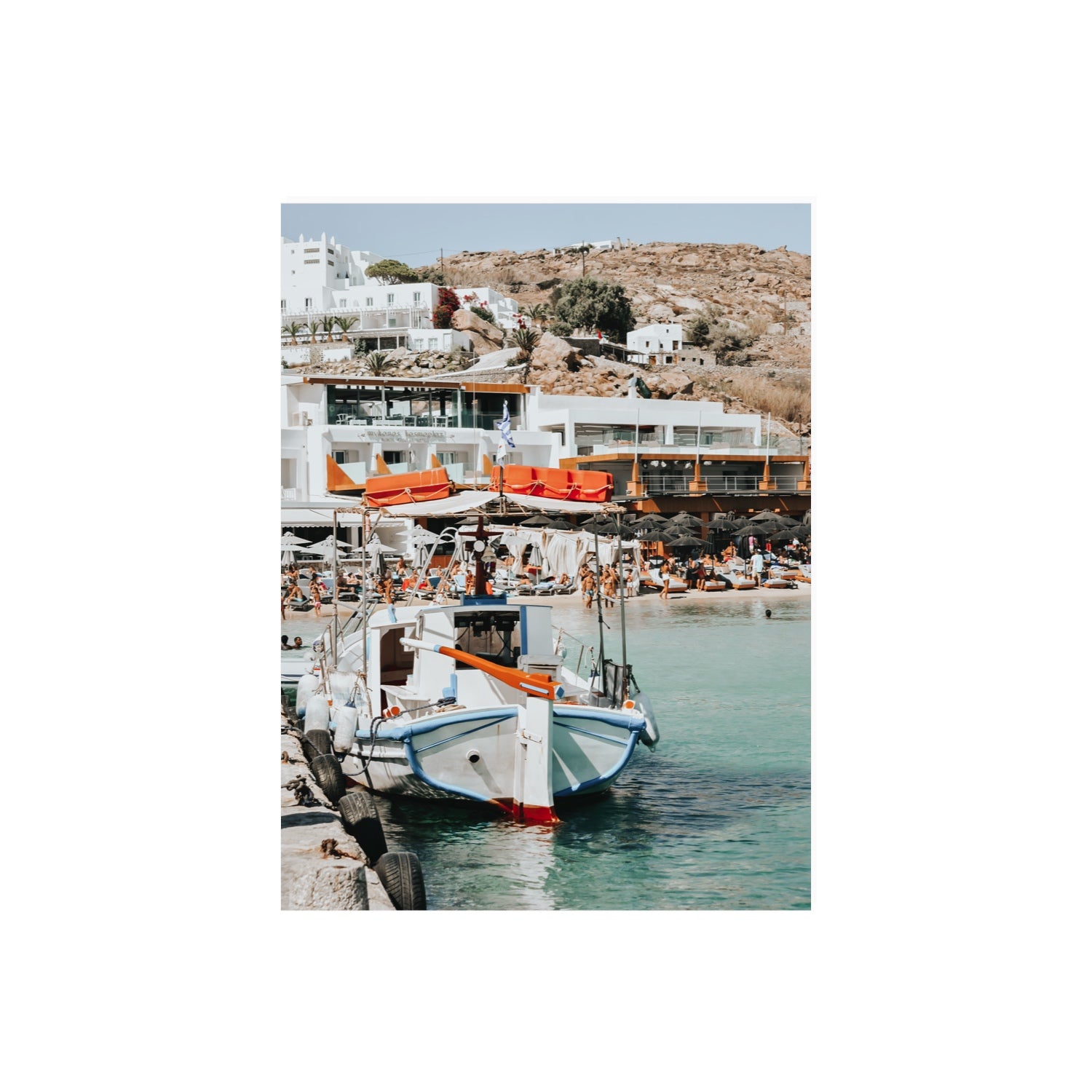 Travel In Style Mykonos Greek island wall art 18 x 24 in unframed fine art print