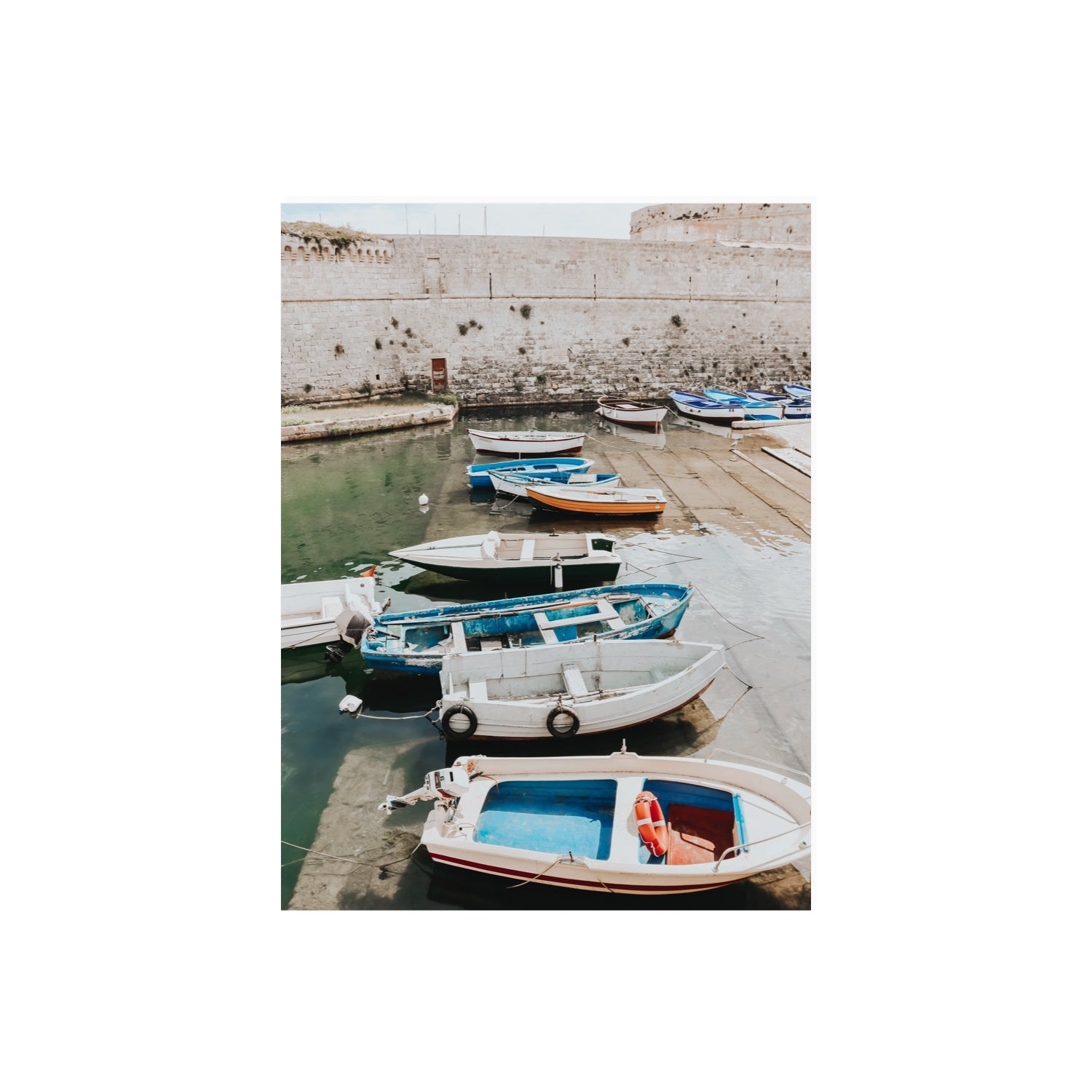 Harbour Palette Puglia coastal photography wall art 18 x 24 in unframed fine art print