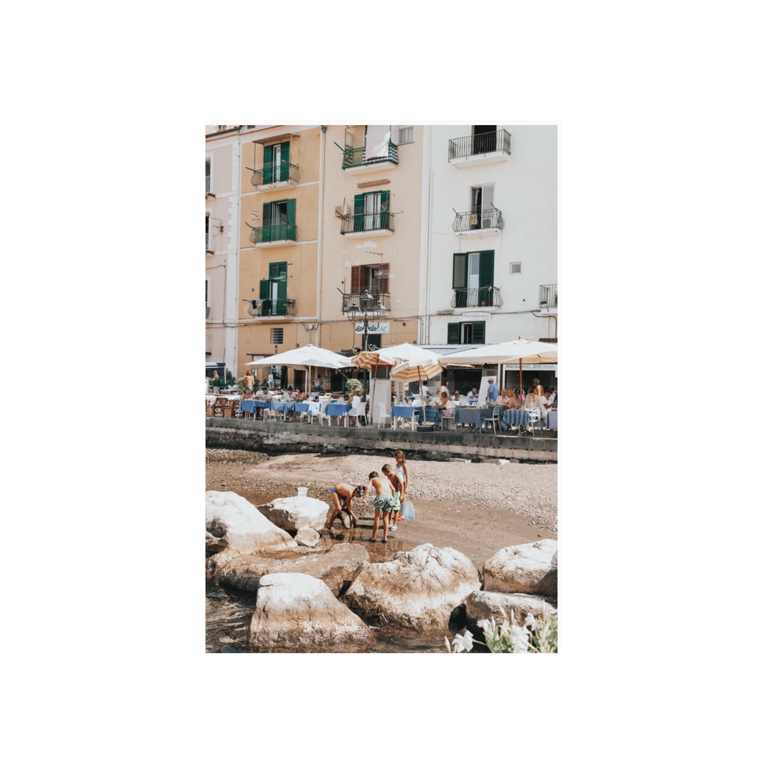 Sunny Playtime Sorrento coastal wall art 20 x 30 in unframed fine art print