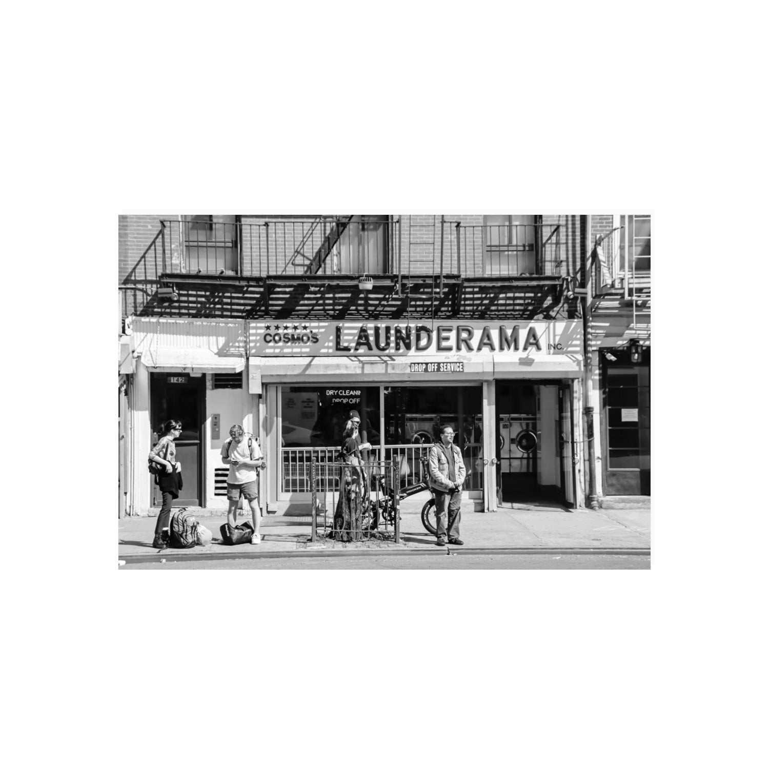Launderama New York NYC Black & White wall art 20 x 30 in unframed fine art print