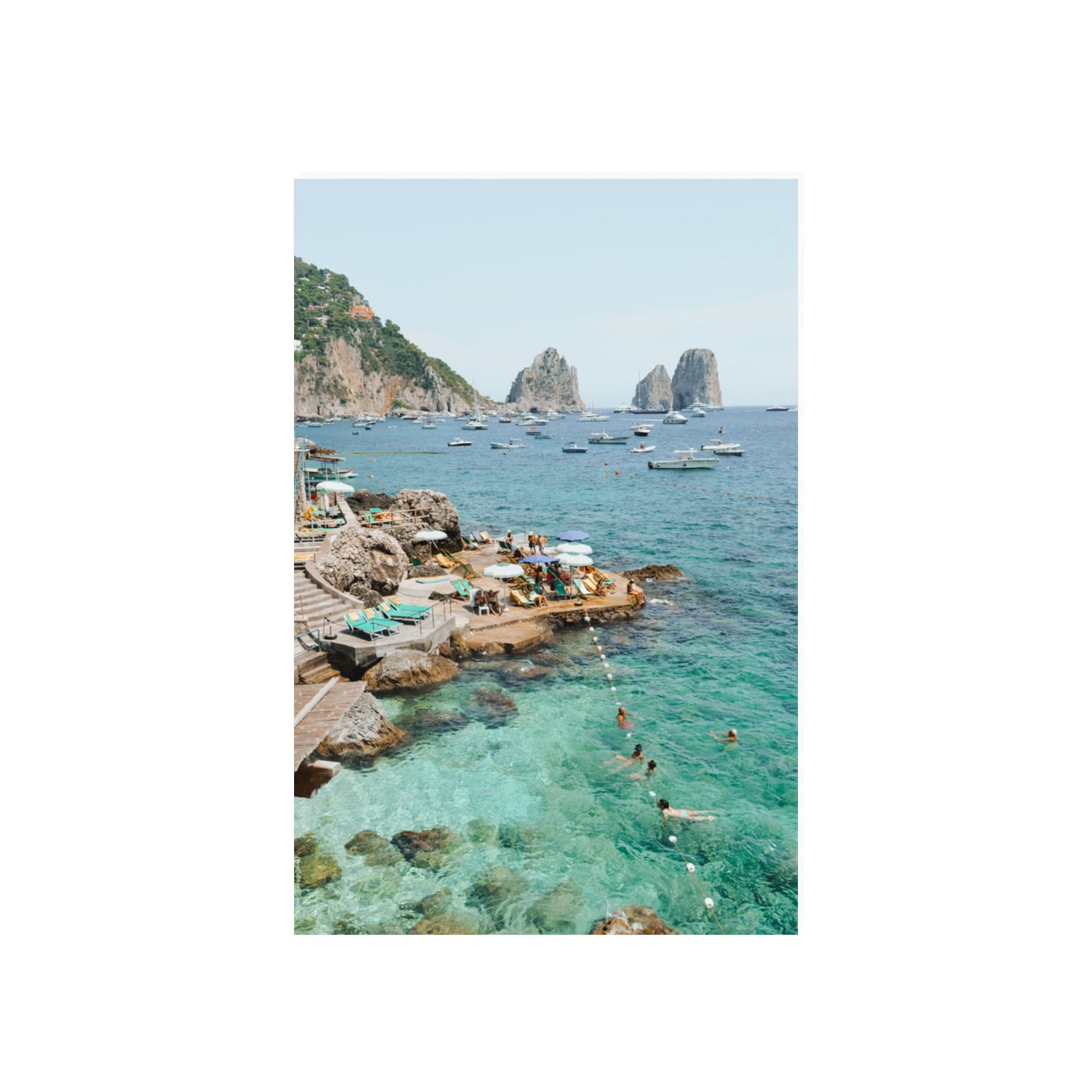 Summertime Blues Capri Mediterranean wall art 20 x 30 in unframed fine art print
