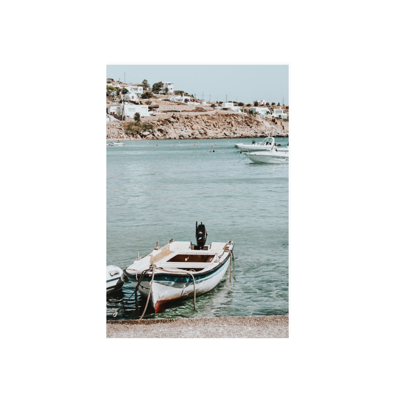 Classic Wheels Mykonos Greek island wall art 20 x 30 in unframed fine art print