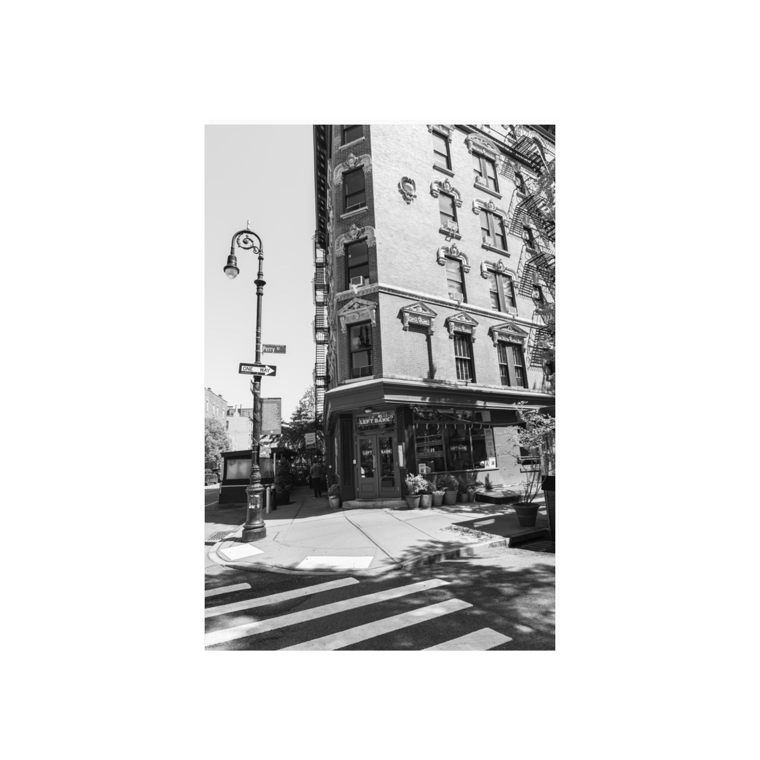 Parisian On Perry New York NYC Black & White wall art 20 x 30 in unframed fine art print