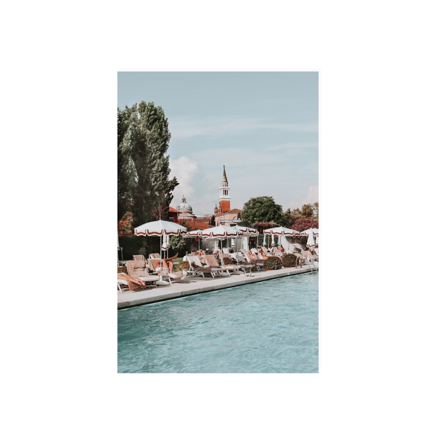 Poolside Perch Venice Italian wall art 20 x 30 in unframed fine art print
